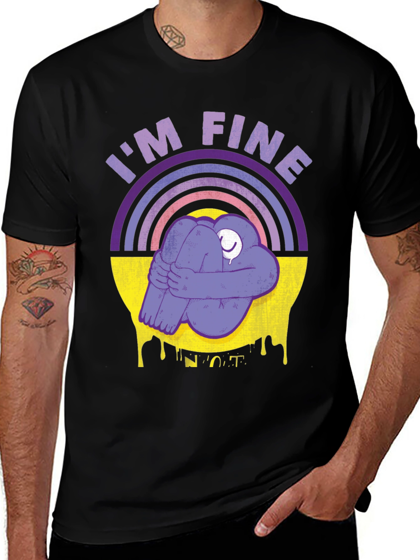 Variant 7 of I'm Fine Rainbow Graphic T-Shirt