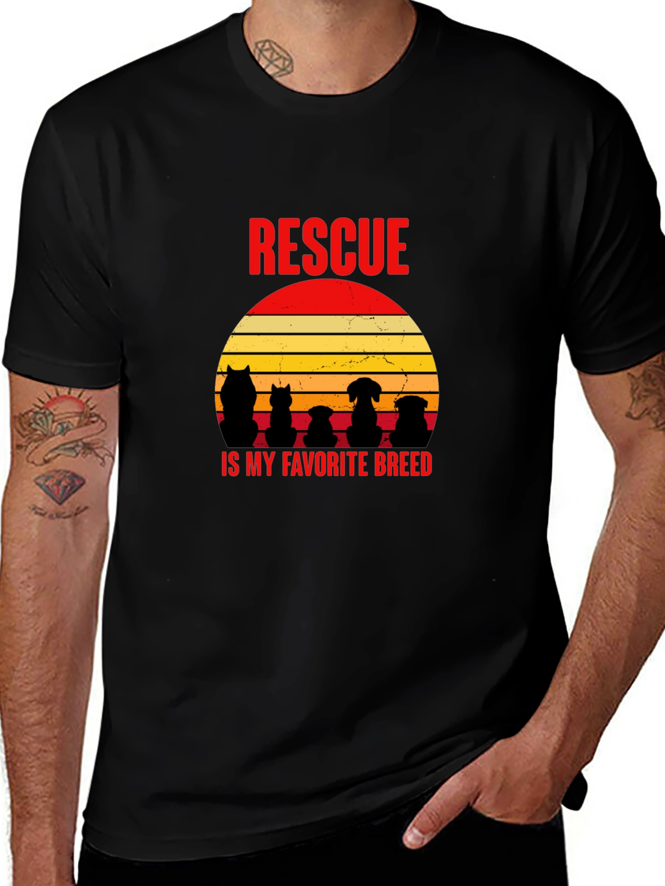 Variant 4 of Rescue is My Favorite Breed T-Shirt