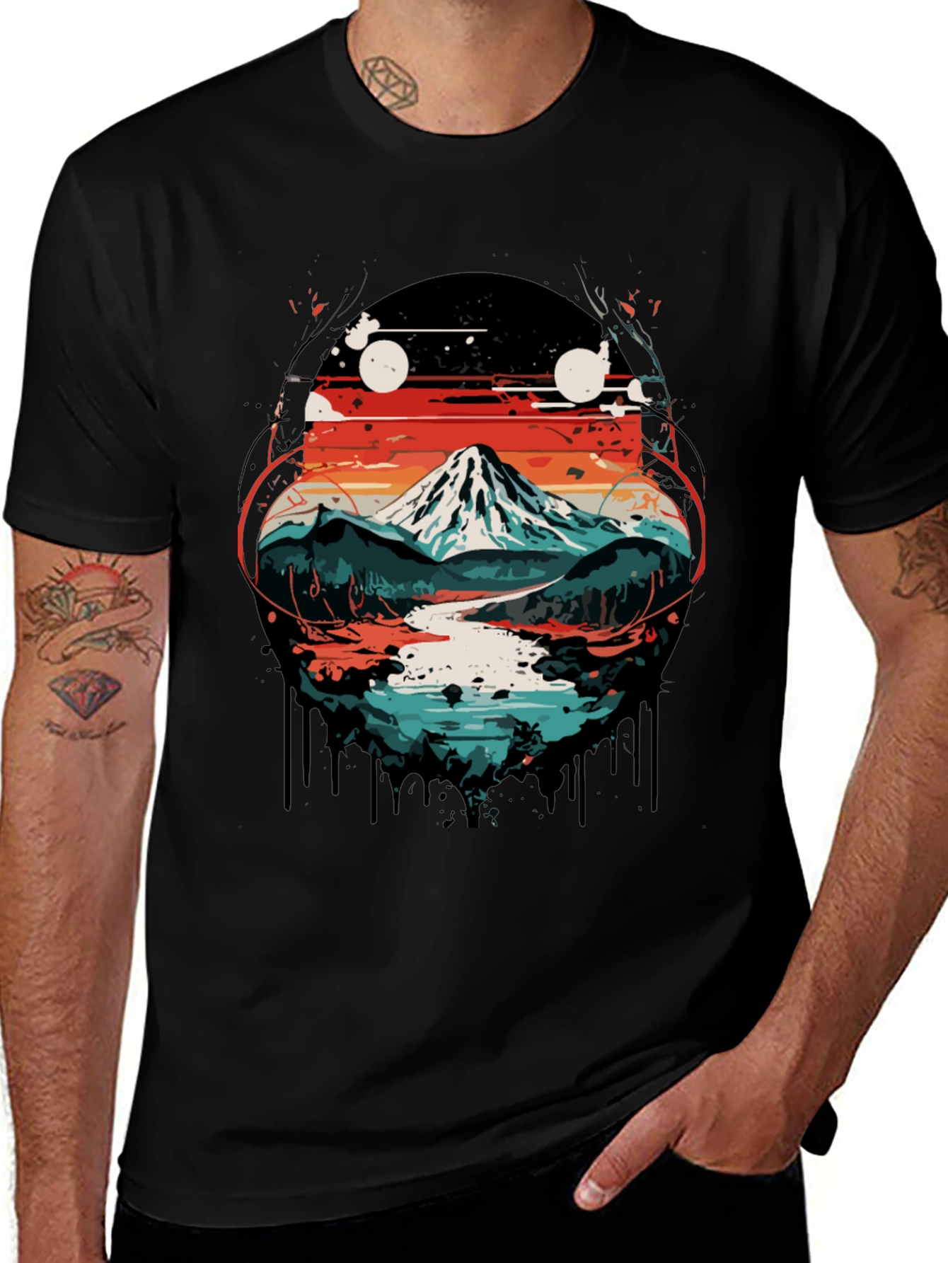 Variant 20 of Mountain Landscape Graphic Print T-Shirt