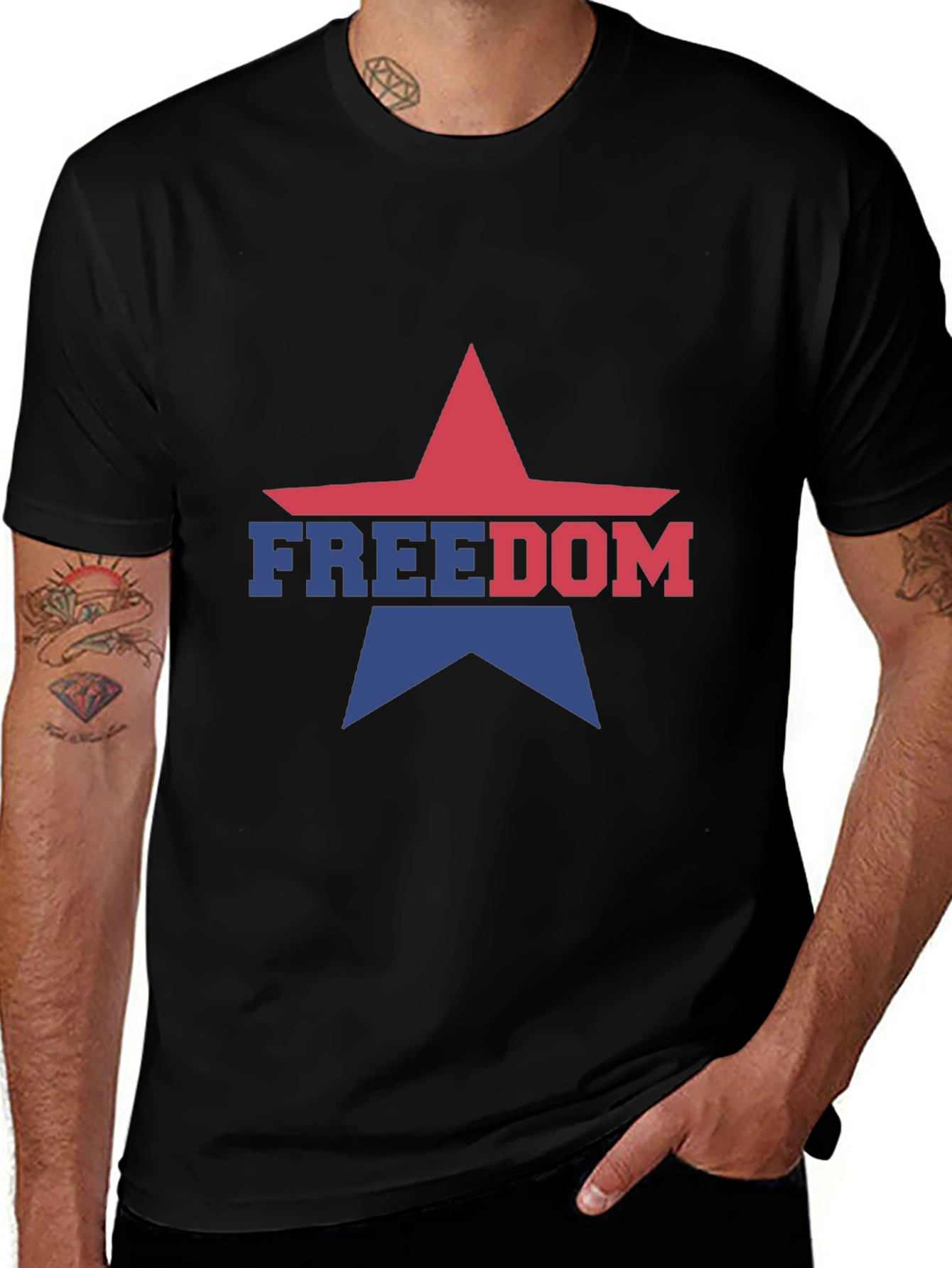 Variant 17 of Freedom Star Graphic T-Shirt - Patriotic Design