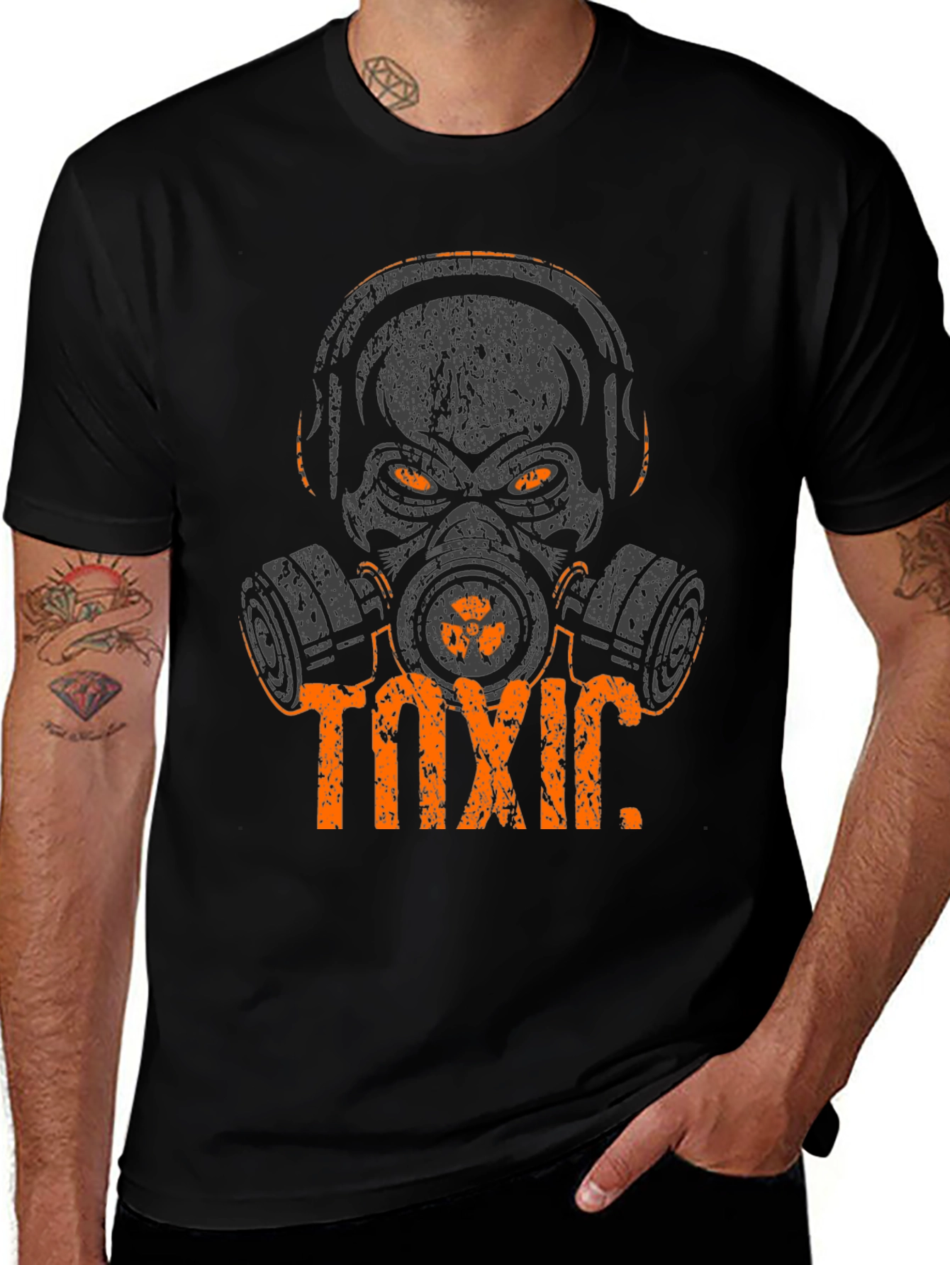 Toxic Skull Graphic Tee - Black Cotton T-Shirt