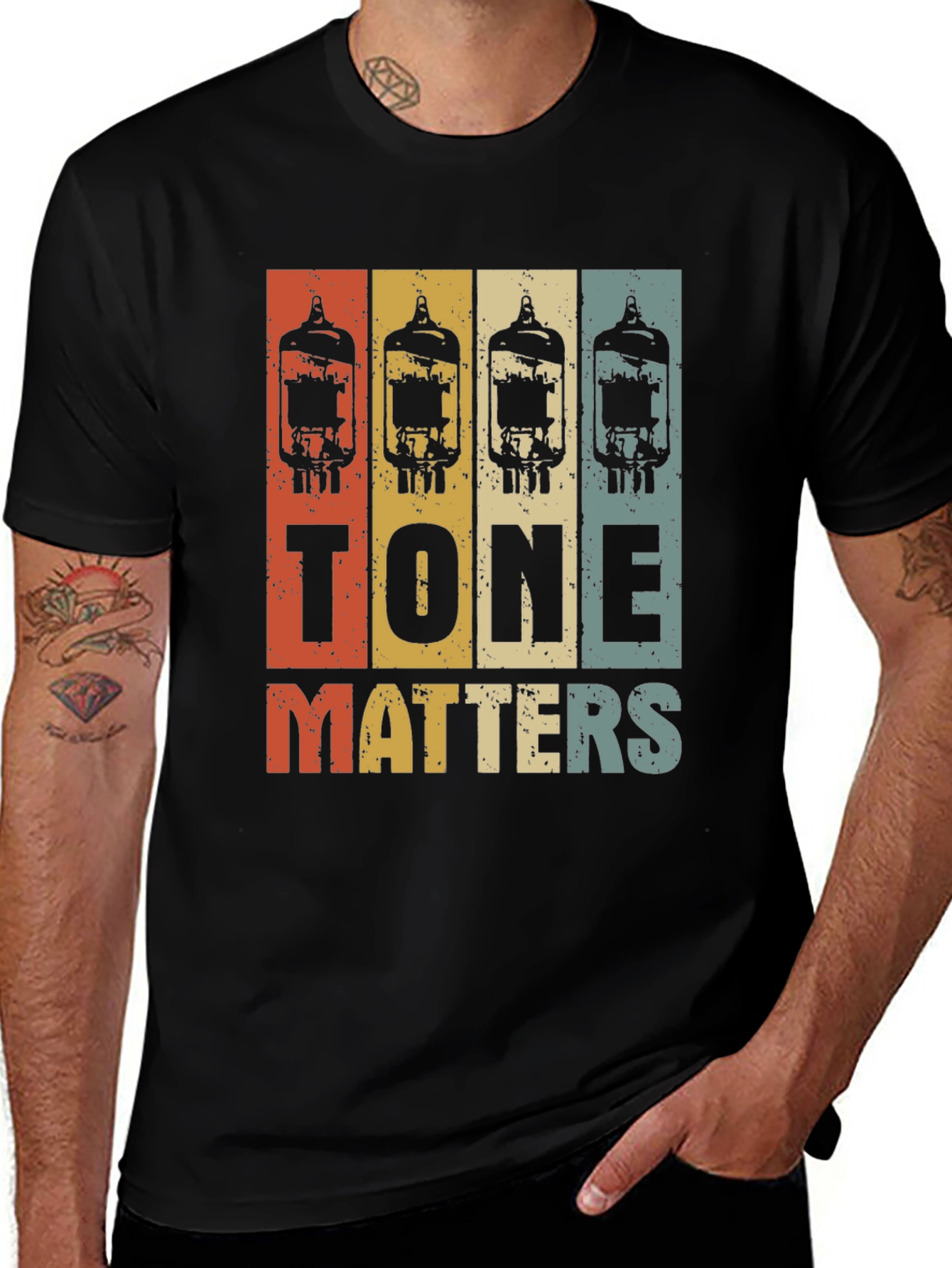 Variant 9 of Tone Matters T-Shirt - Vintage Guitar Amp Tube Design