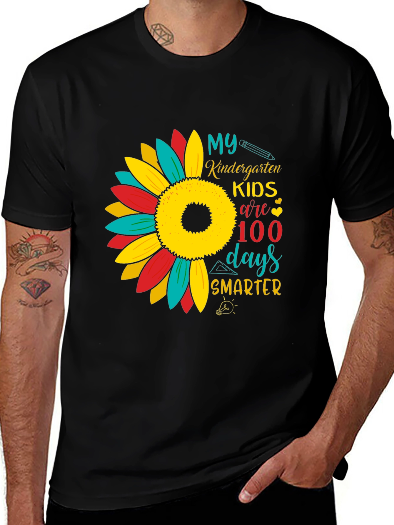 Variant 23 of Kindergarten 100 Days Smarter Sunflower T-Shirt