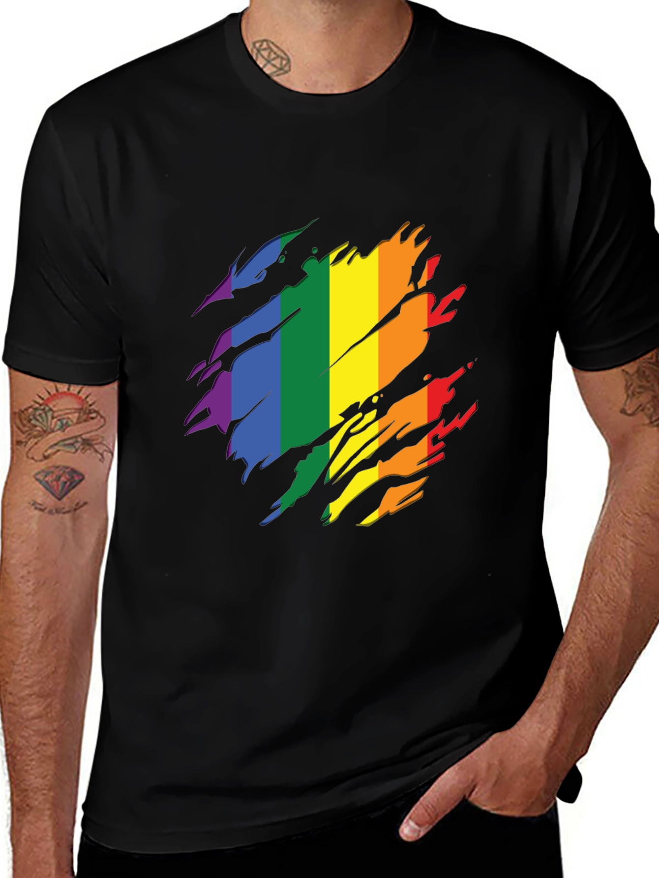 Variant 4 of Pride Flag T-Shirt - Rainbow Design