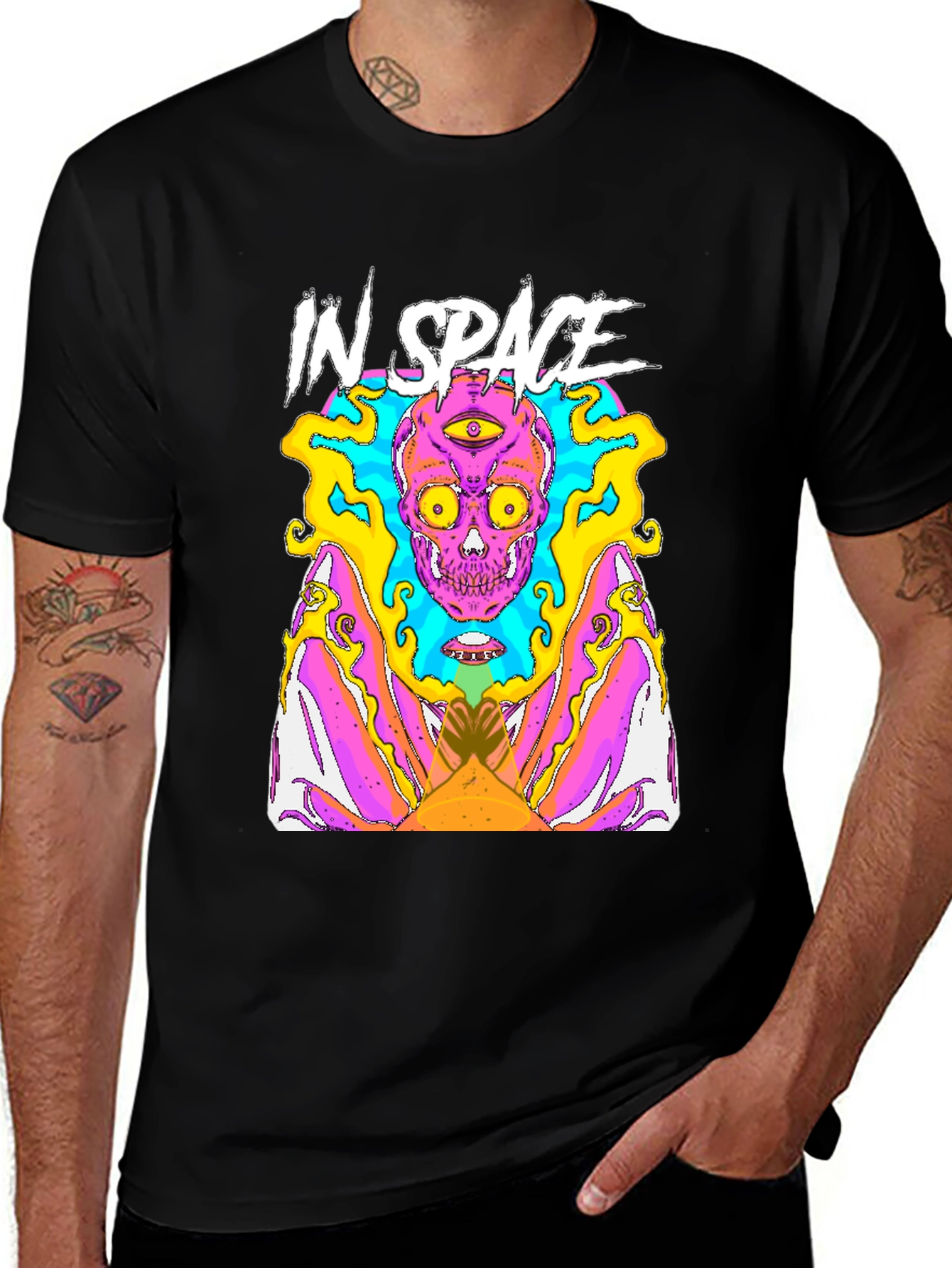 Variant 4 of In Space Graphic Tee - Men's Black T-Shirt