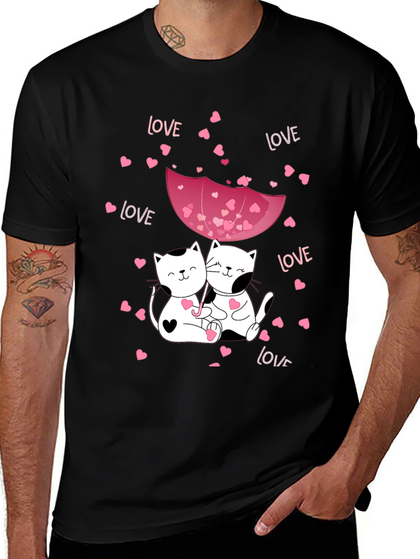 Variant 15 of Cats in Love Graphic Tee - Valentine's Day Shirt