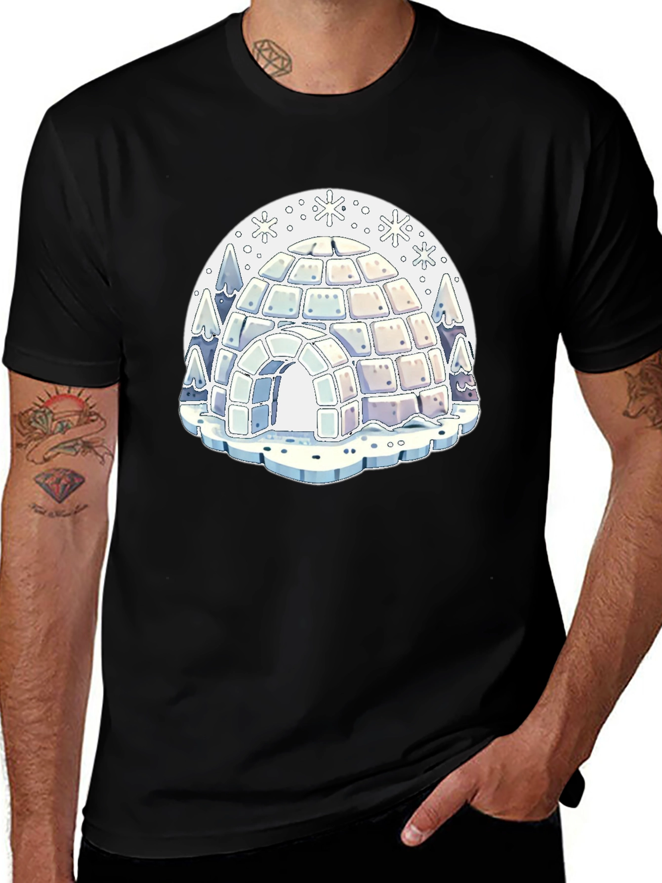 Variant 13 of Igloo Graphic Print T-Shirt - Cool Winter Style