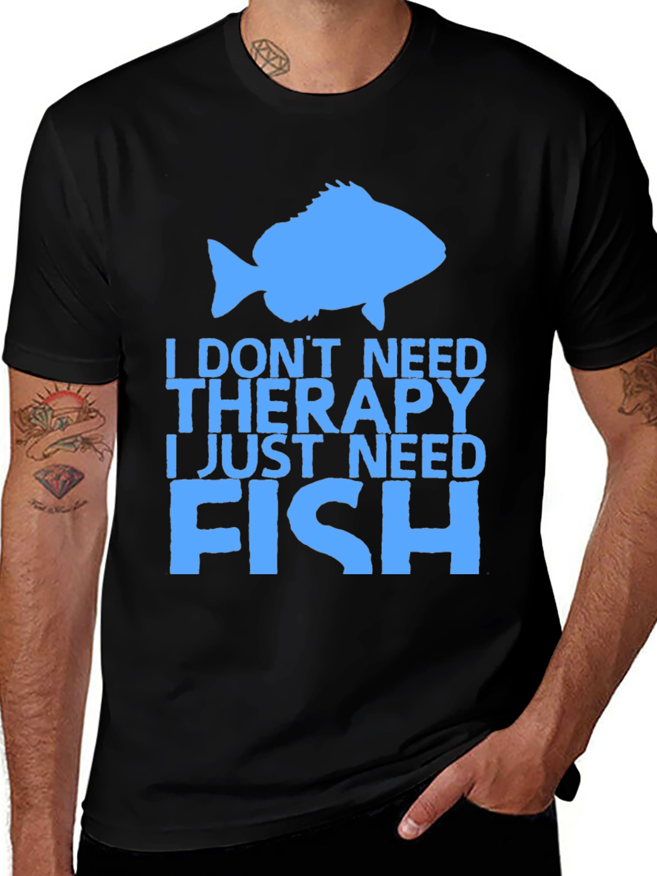 Variant 15 of Fishing Therapy T-Shirt - Angler Humor Tee