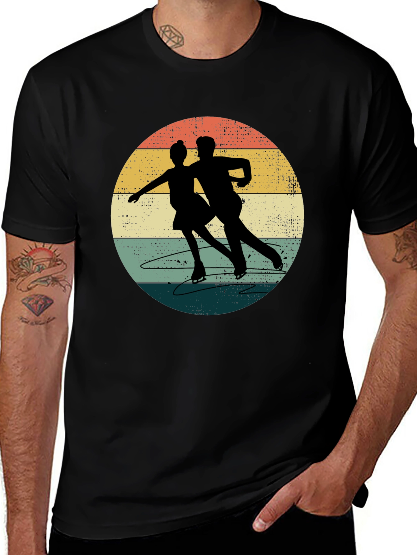 Variant 26 of Vintage Ice Skating Silhouette T-Shirt