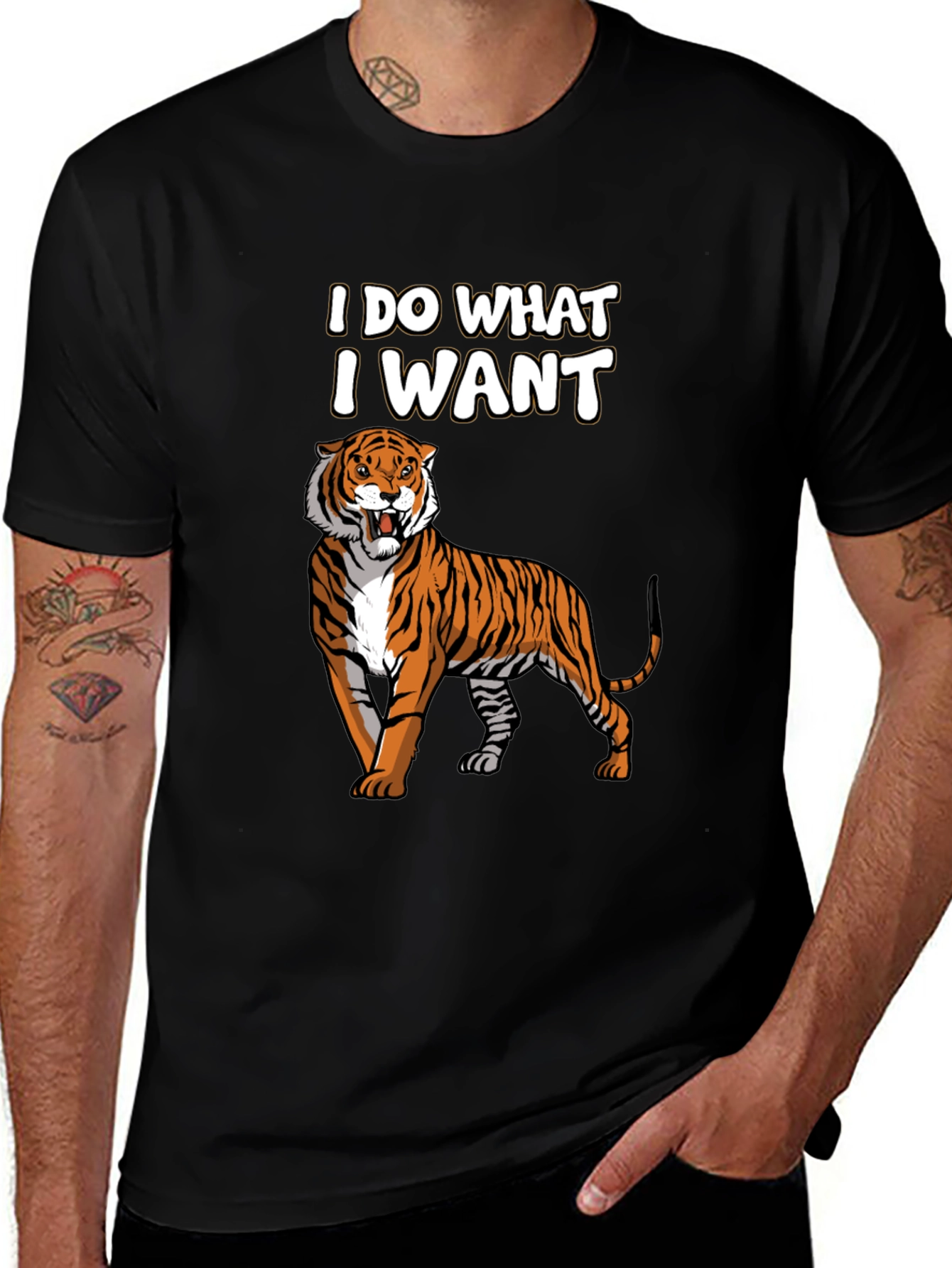 Variant 25 of I Do What I Want Tiger Graphic T-Shirt