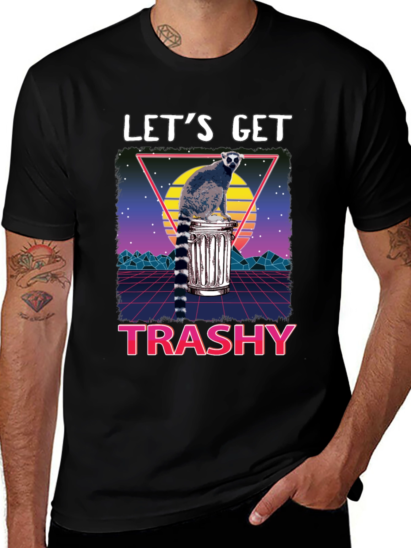 Variant 11 of Retro Lemur Trashy Graphic Tee