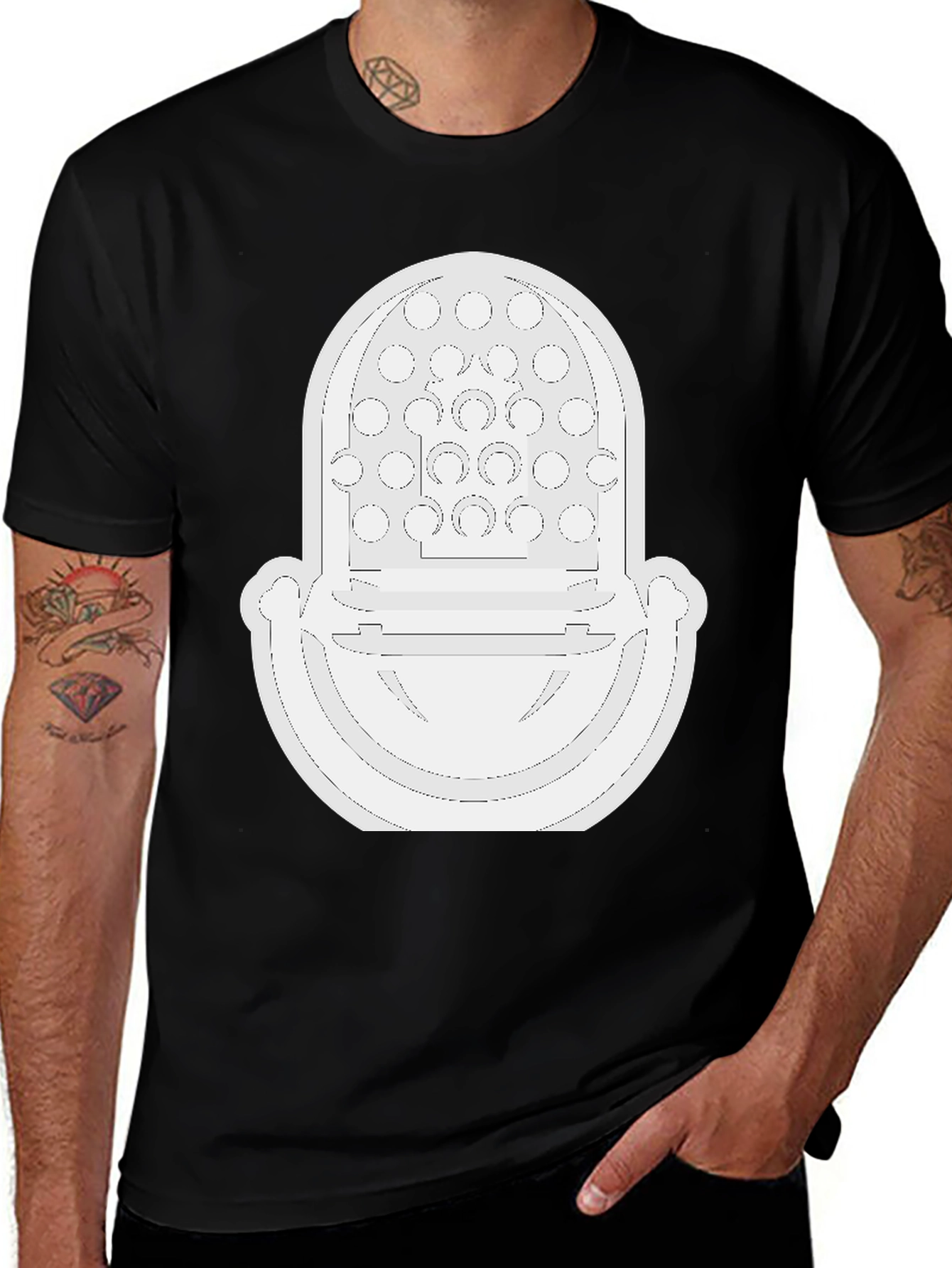 Variant 6 of Modernist White Graphic Tee - Bold Fashion Statement