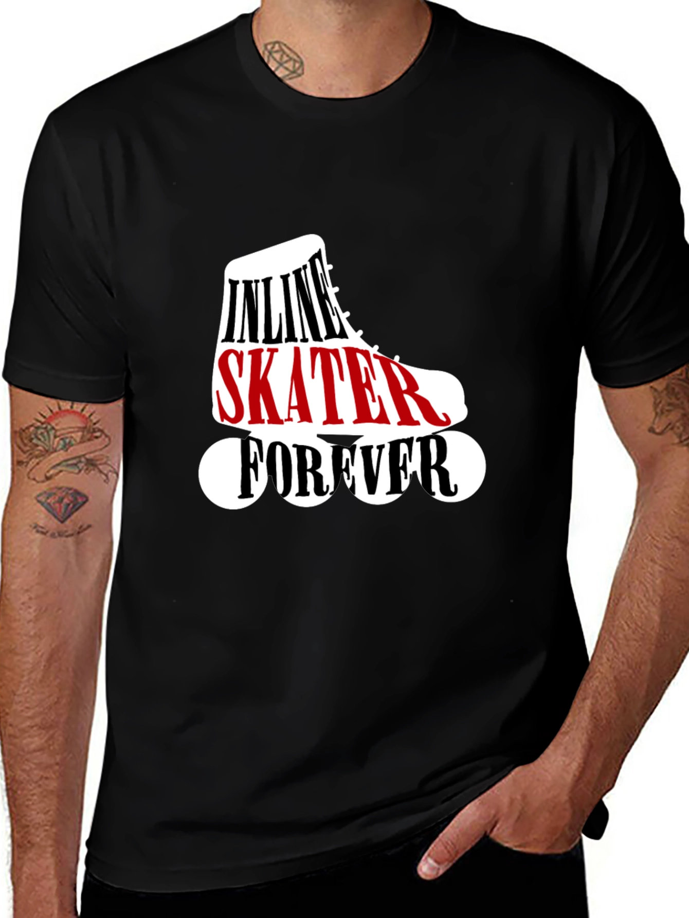 Variant 3 of Inline Skater Forever Black T-Shirt