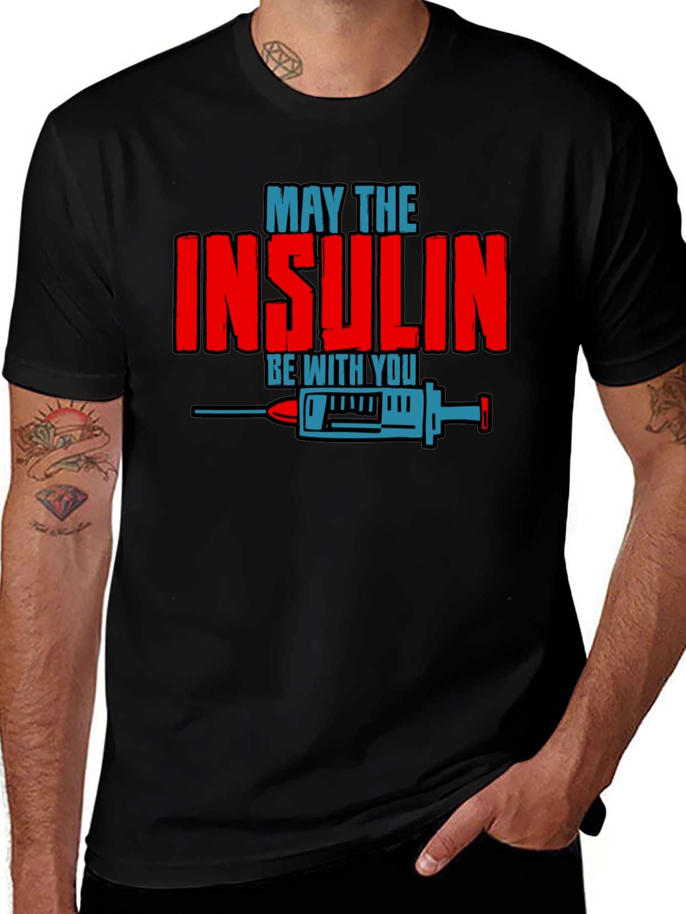 Variant 3 of May the Insulin Be With You T-Shirt