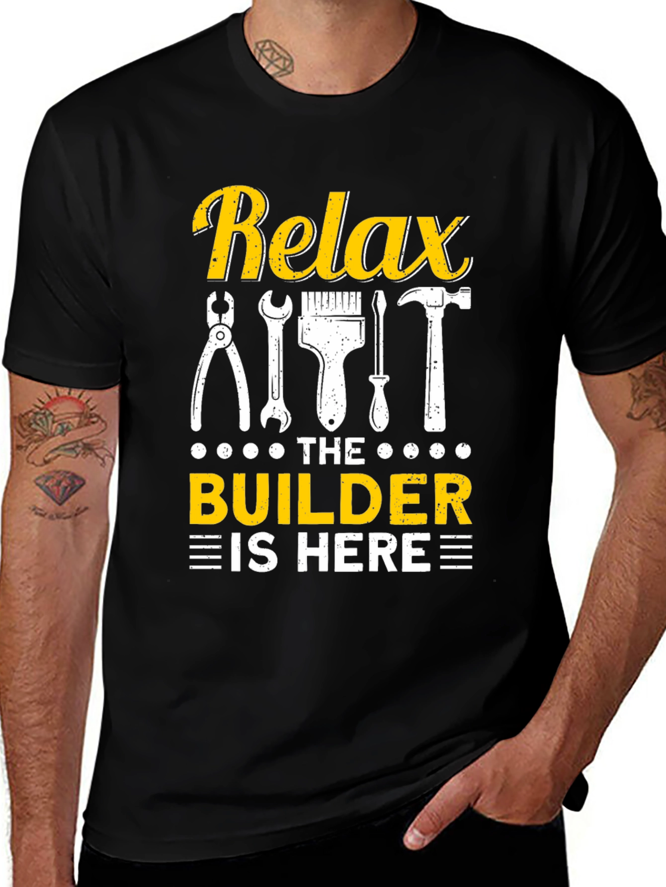 Relax Builder Is Here T-Shirt Construction Worker