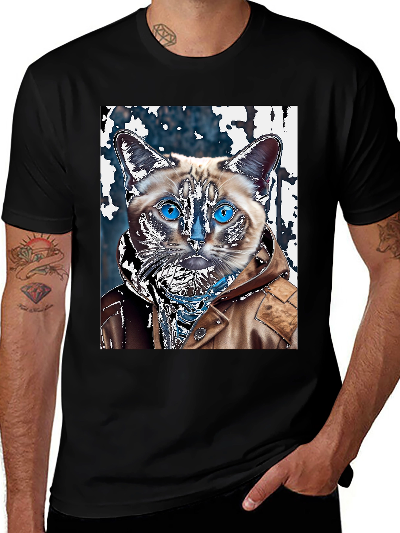Variant 10 of Cat in Jacket Graphic T-Shirt