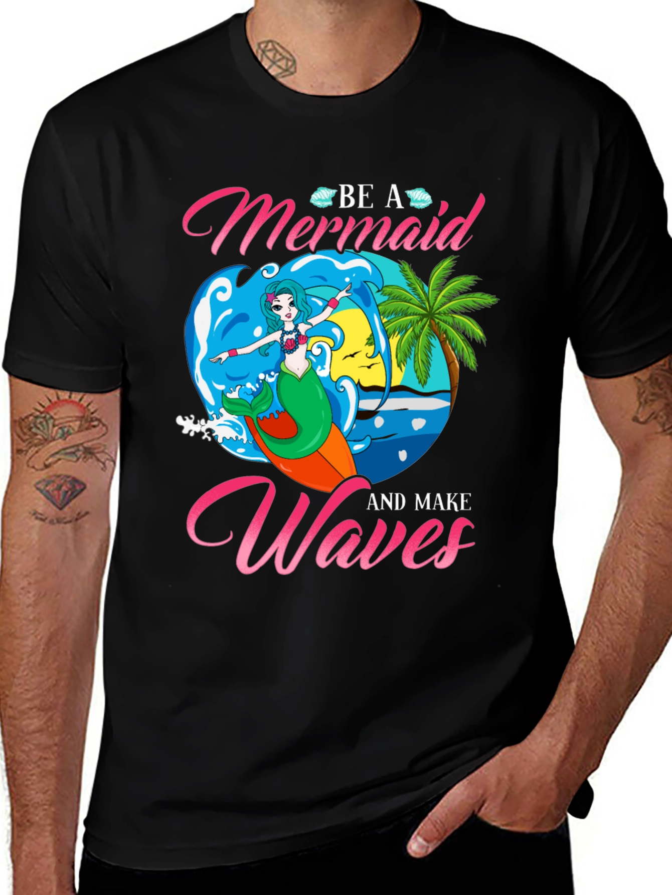 Variant 4 of Mermaid Waves Graphic T-Shirt