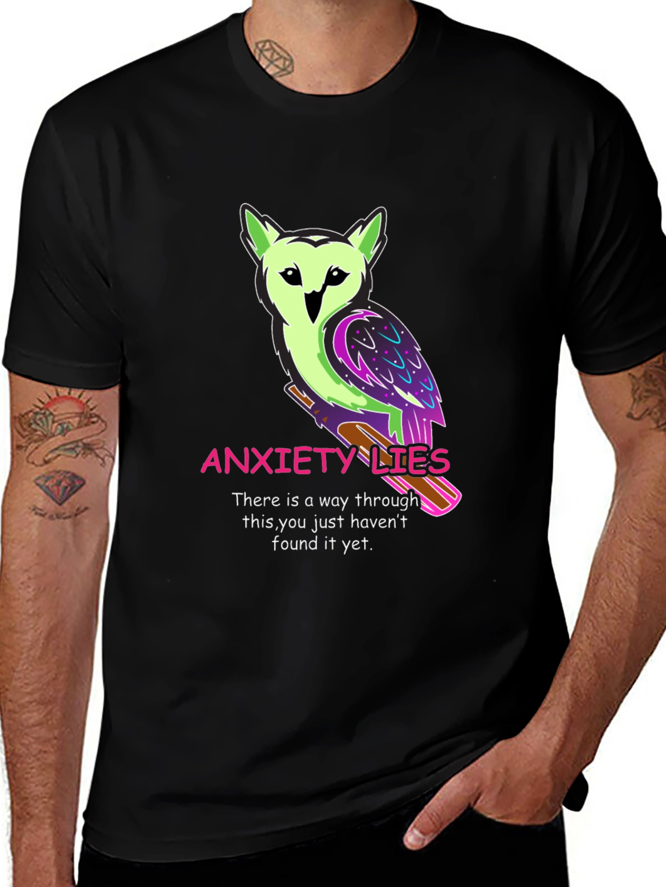 Variant 11 of Anxiety Lies Owl Graphic T-Shirt