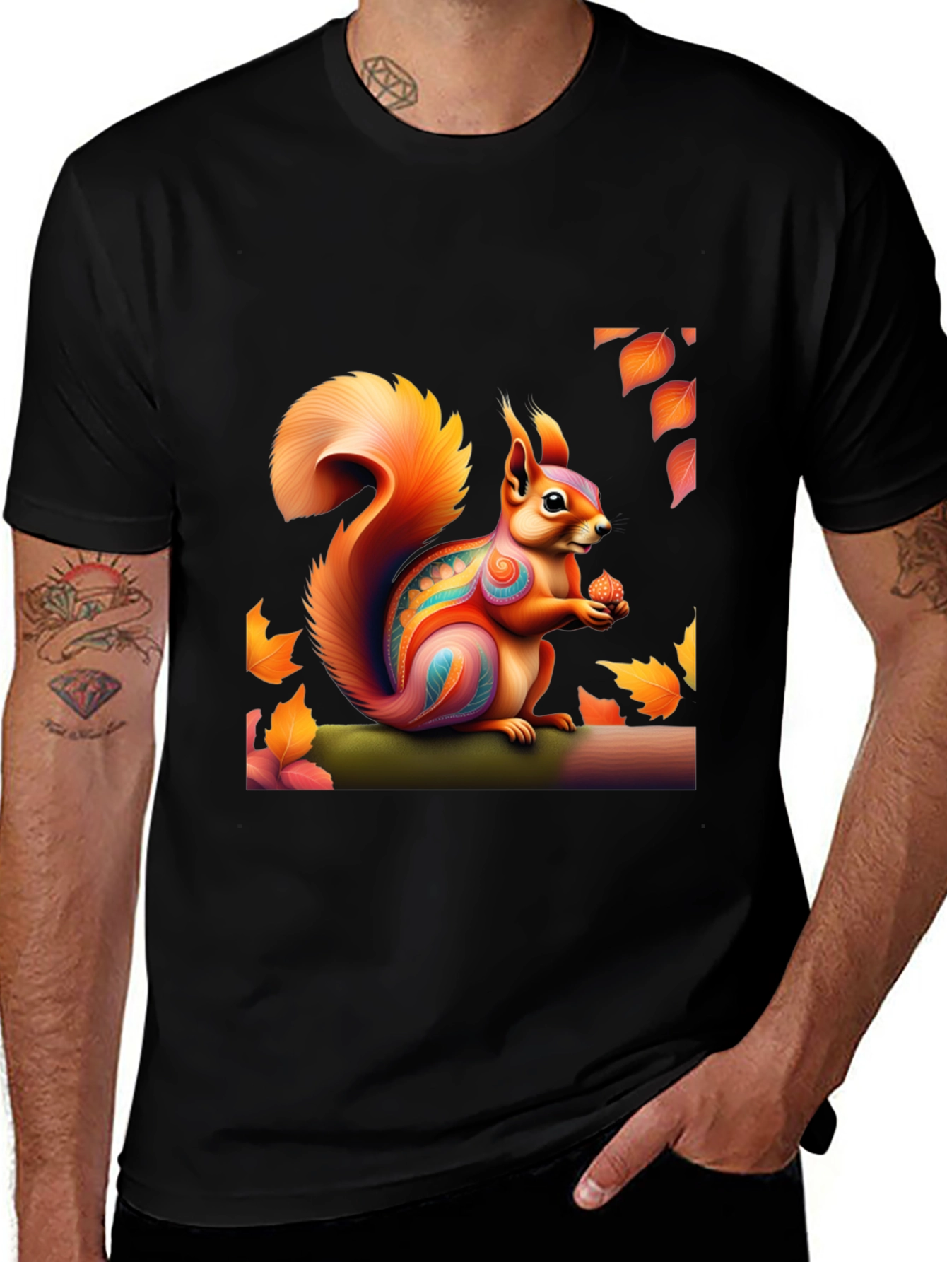 Variant 26 of Squirrel Art T-Shirt - Nature Graphic Tee