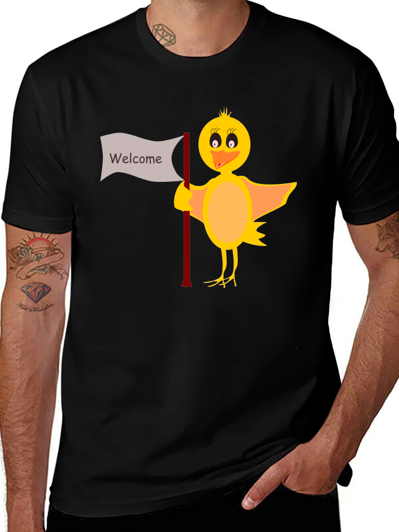 Variant 21 of Welcome Chick Black T-Shirt