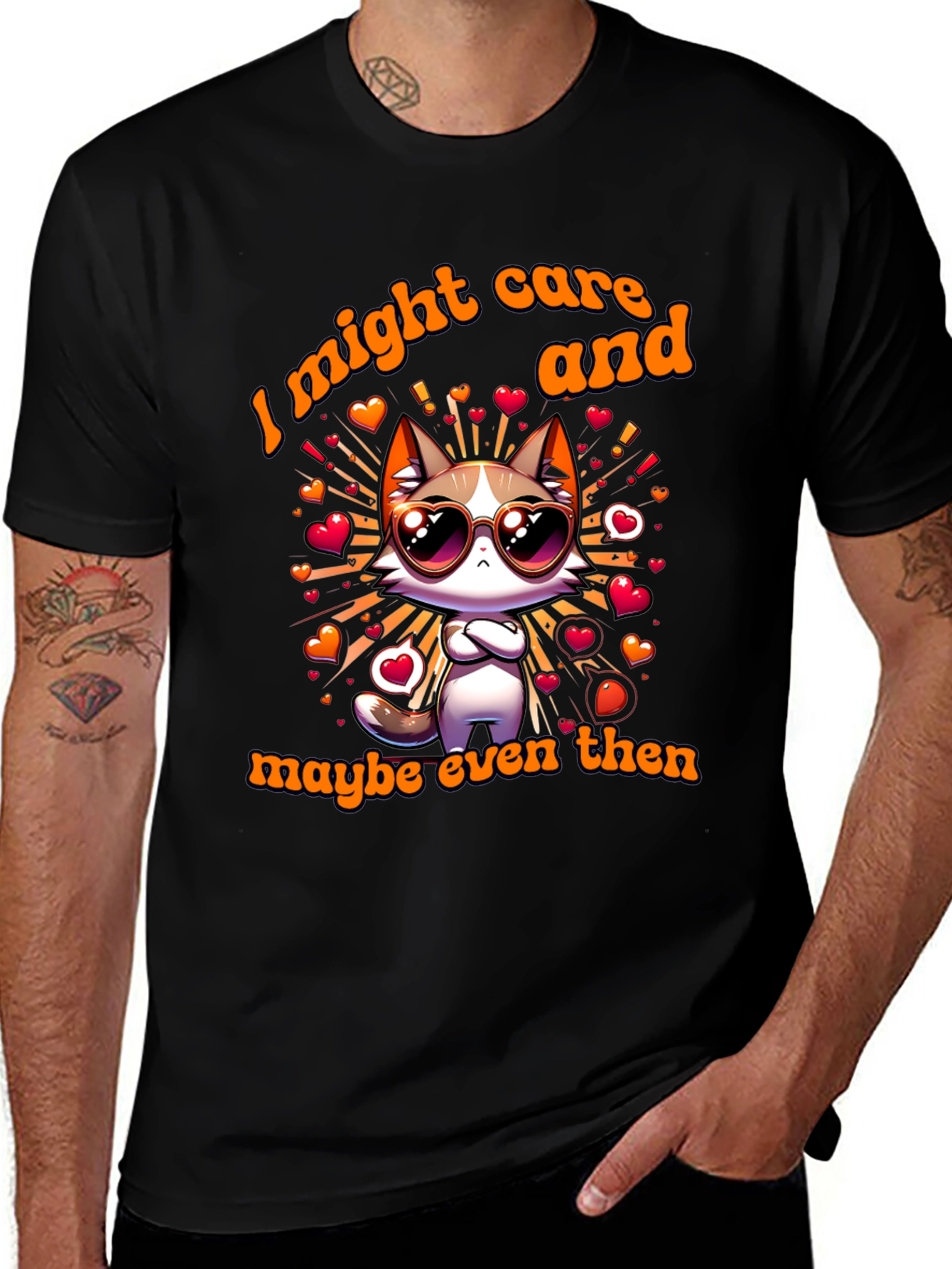 Variant 5 of Funny Cat T-Shirt: I Might Care - Maybe Even Then