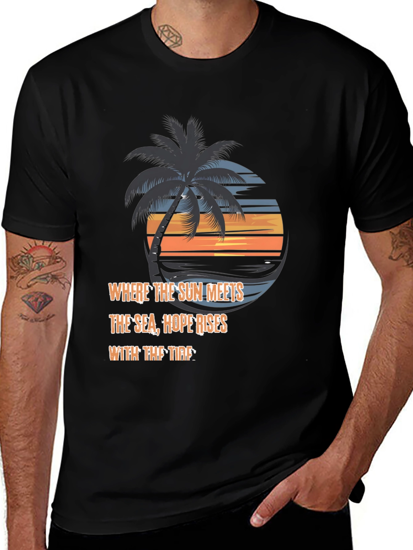Variant 5 of Beach Sunset Graphic Tee - Hope Rises