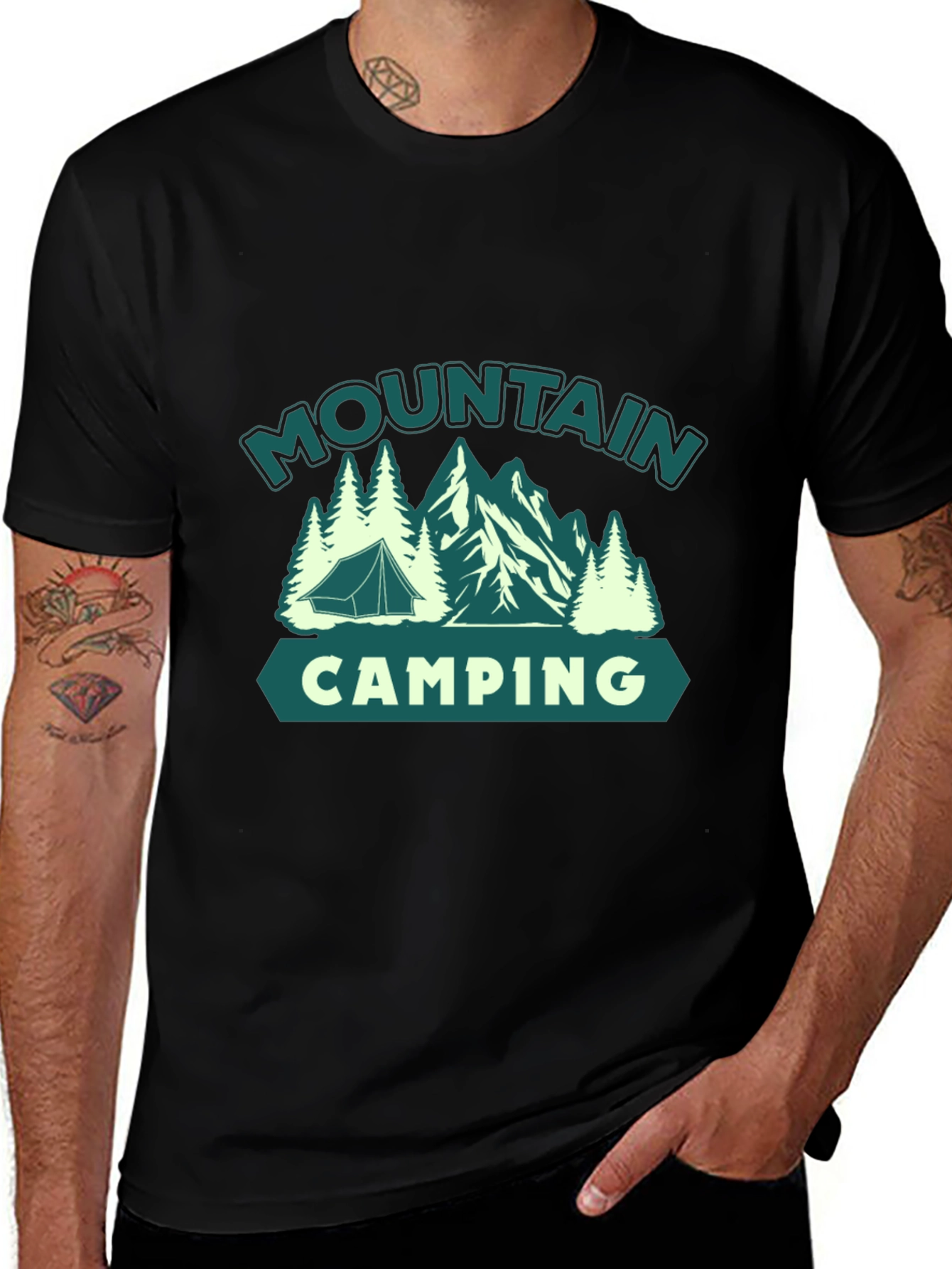 Variant 23 of Mountain Camping Graphic Tee - Outdoor Adventure Shirt