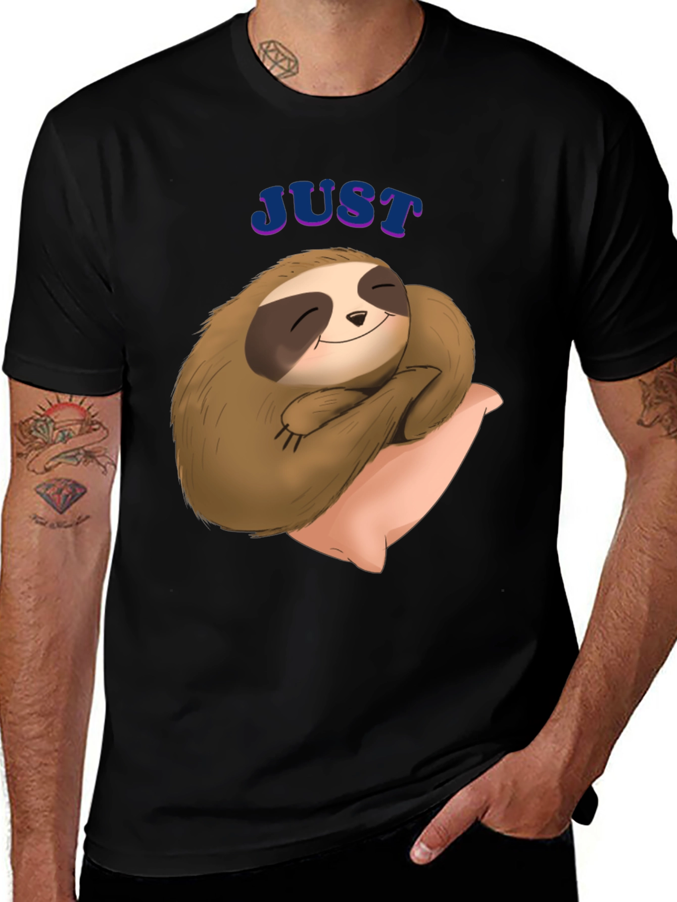 Variant 24 of Just Sloth It T-Shirt - Cute & Comfy Black Tee
