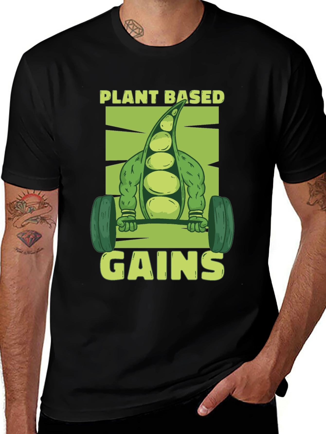 Variant 20 of Plant-Based Gains T-Shirt - Vegan Fitness Apparel