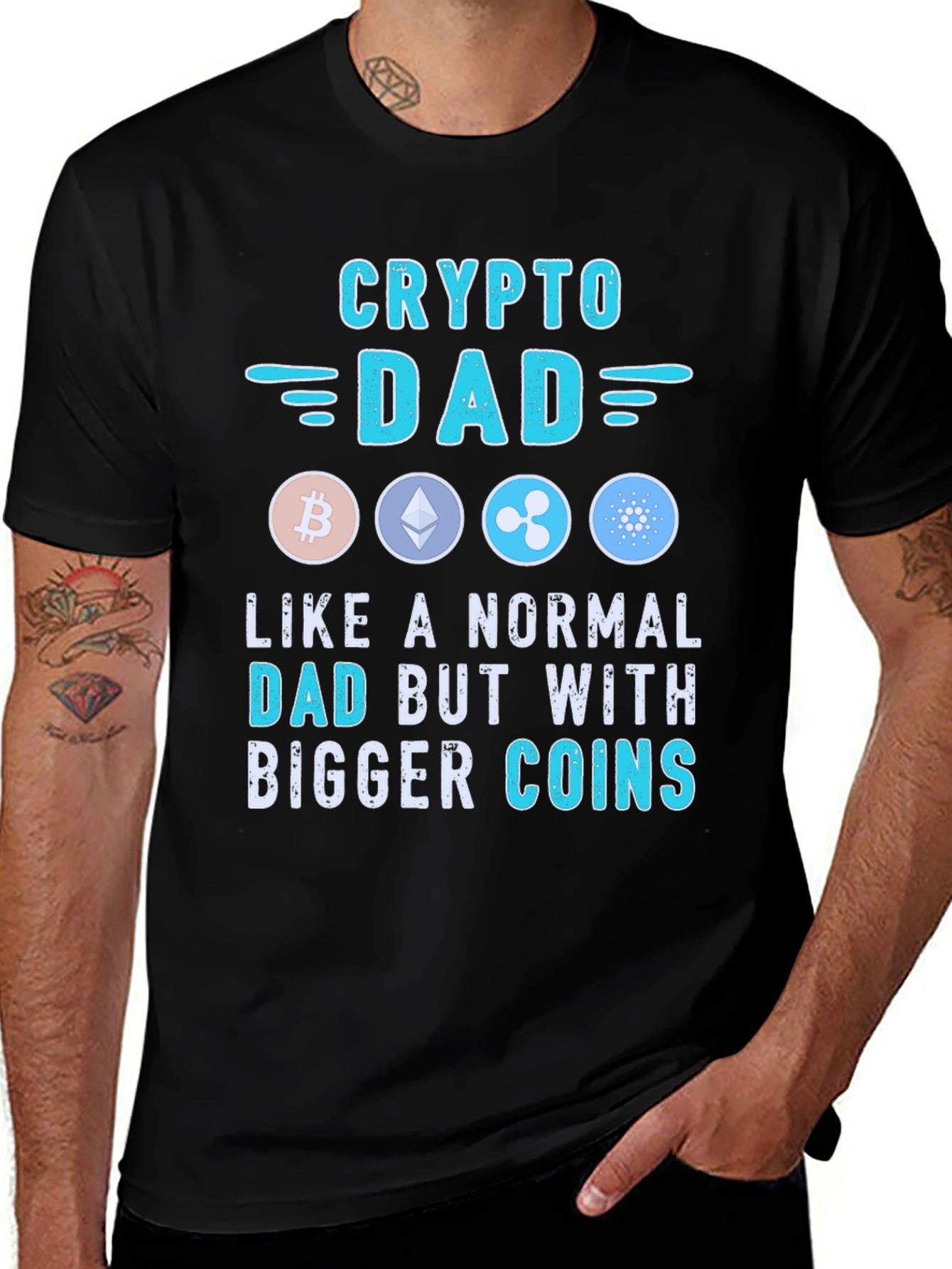 Crypto Dad T-Shirt - Bitcoin Ethereum Ripple Cardano