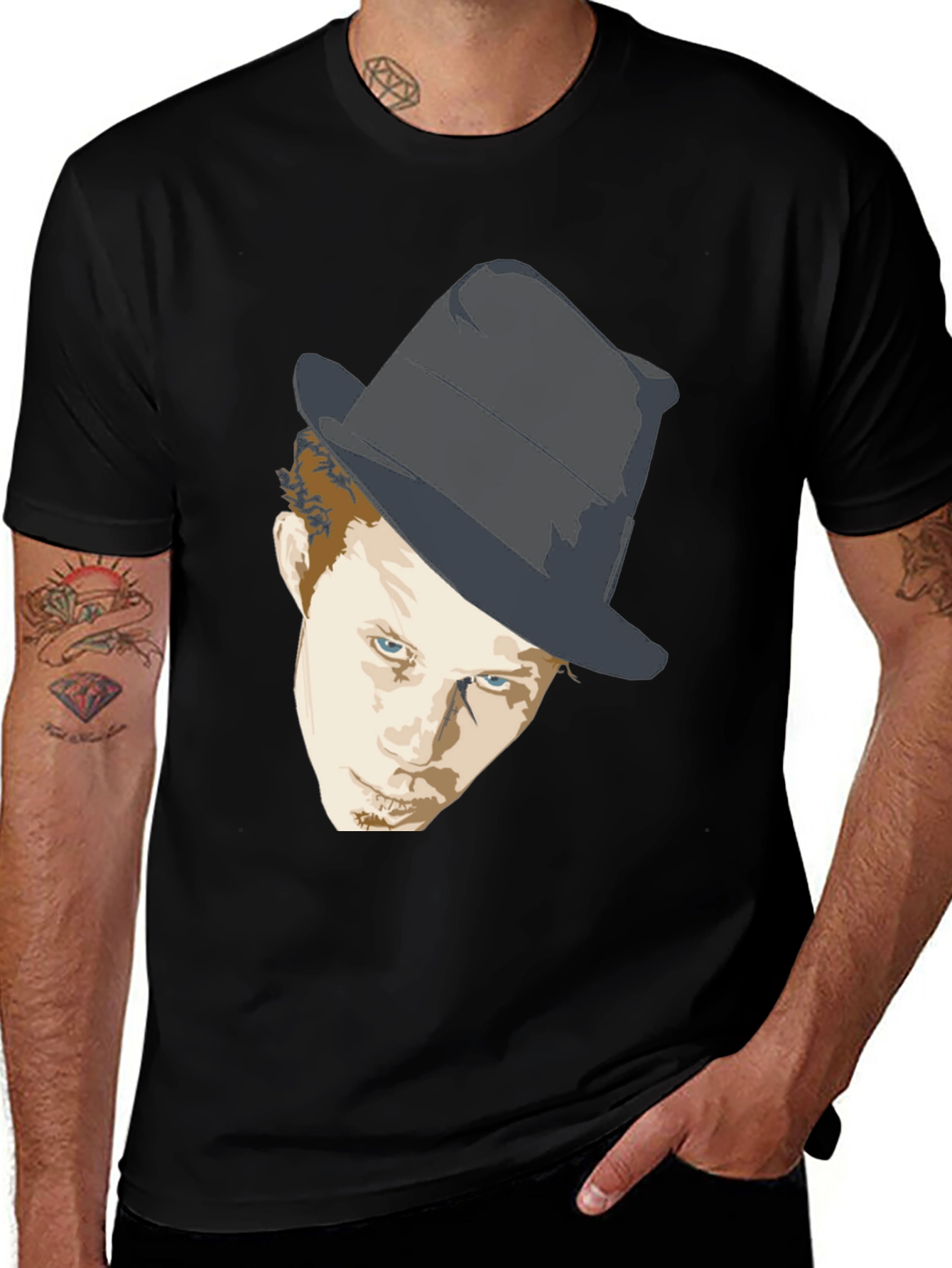 Variant 12 of Graphic Tee: Man in Hat Design