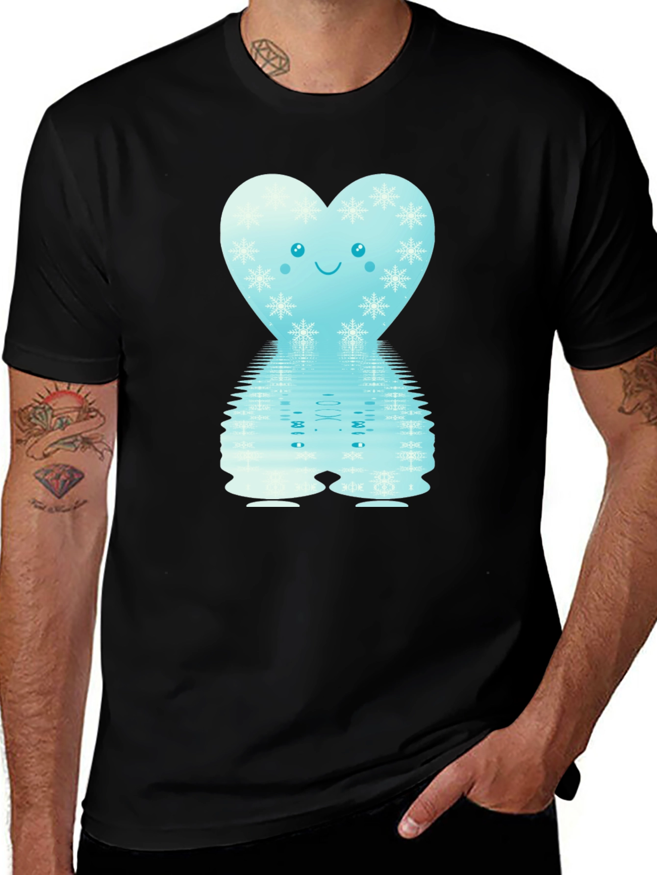 Variant 24 of Winter Heart Graphic Tee - Stylish Unisex Design