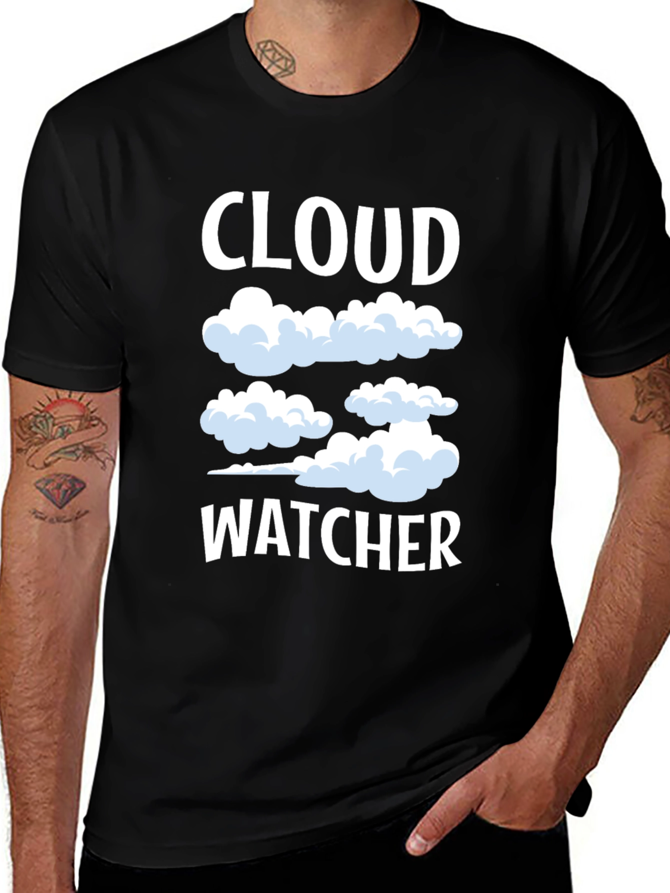 Variant 21 of Cloud Watcher Graphic Tee - Sky Gazing T-Shirt