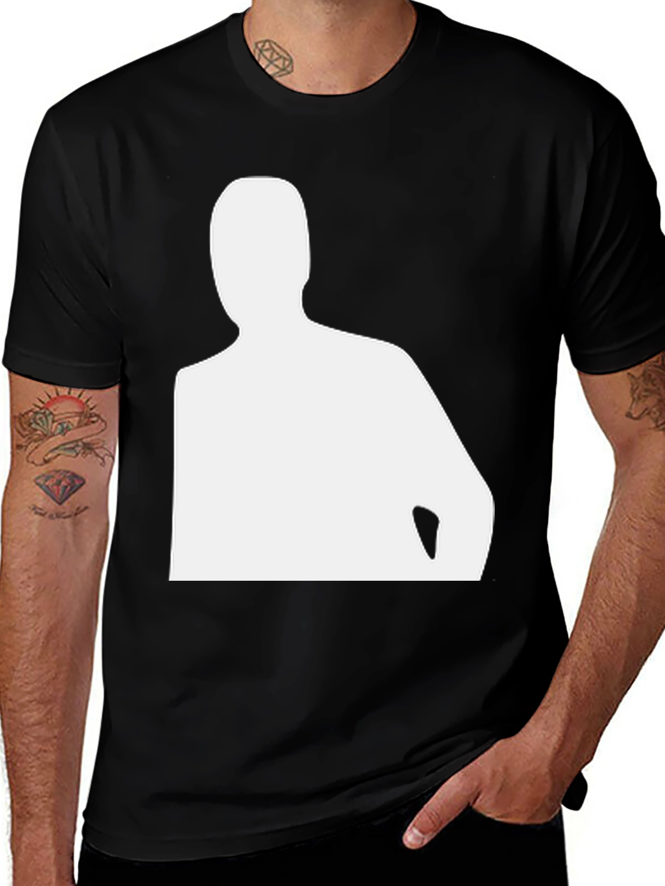 Variant 12 of Silhouette Tee - Minimalist Black T-Shirt