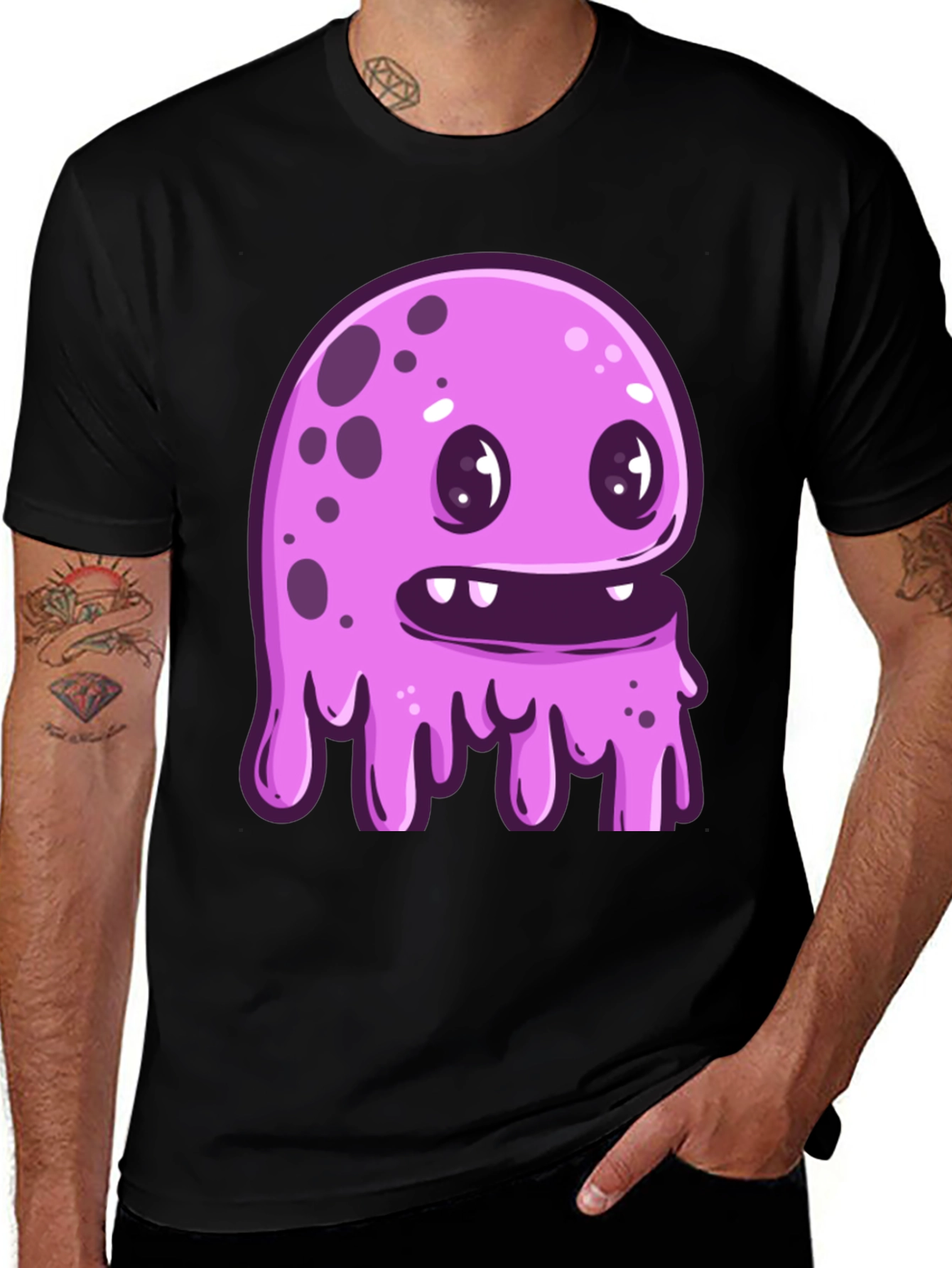 Funky Monster Graphic Black T-Shirt