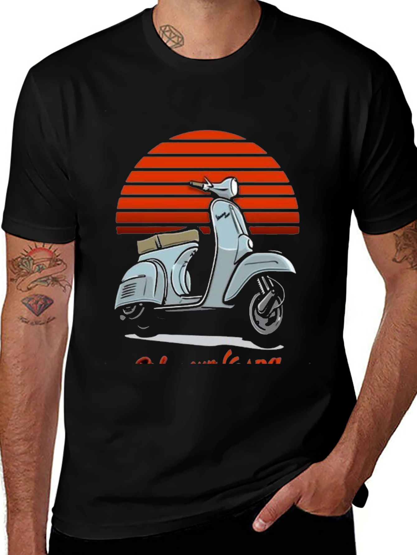 Variant 27 of Retro Scooter Graphic T-Shirt - Vintage Style