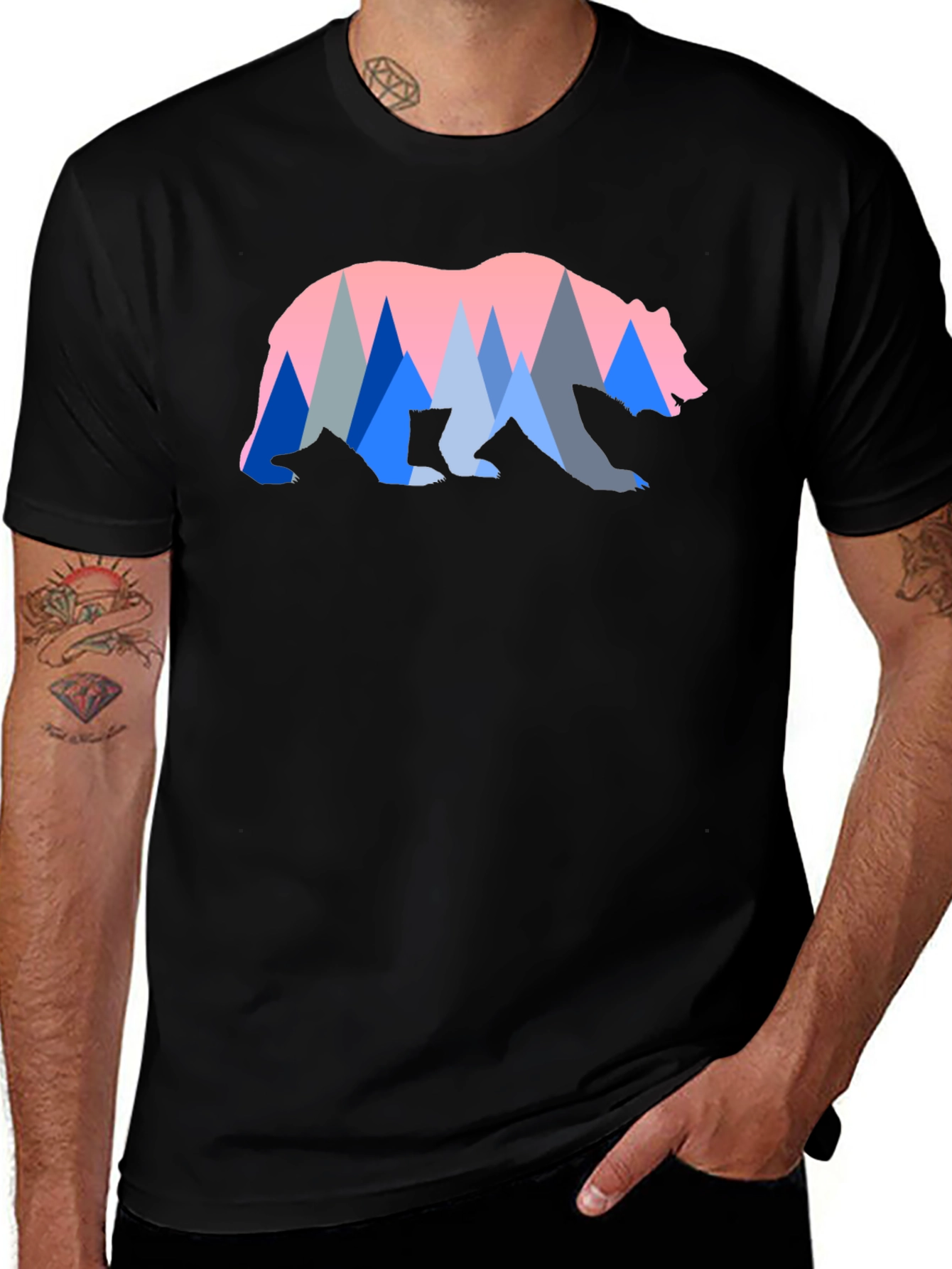 Variant 30 of Bear & Mountain Graphic Tee - Black