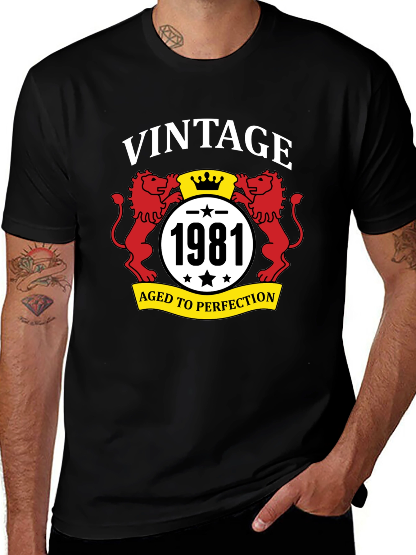 Variant 23 of Vintage 1981 Aged to Perfection Graphic Tee