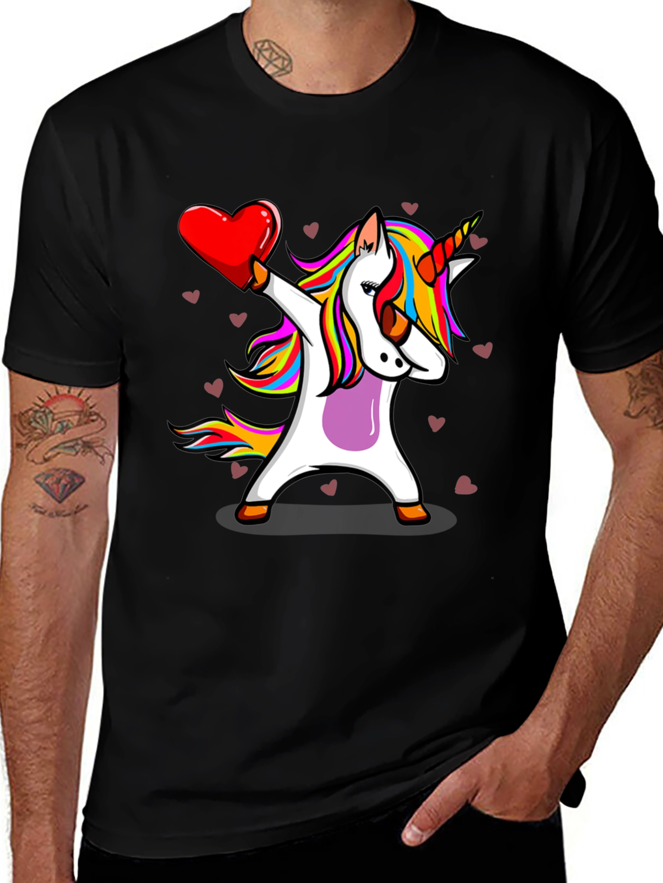 Variant 21 of Unicorn Dabbing Heart T-Shirt
