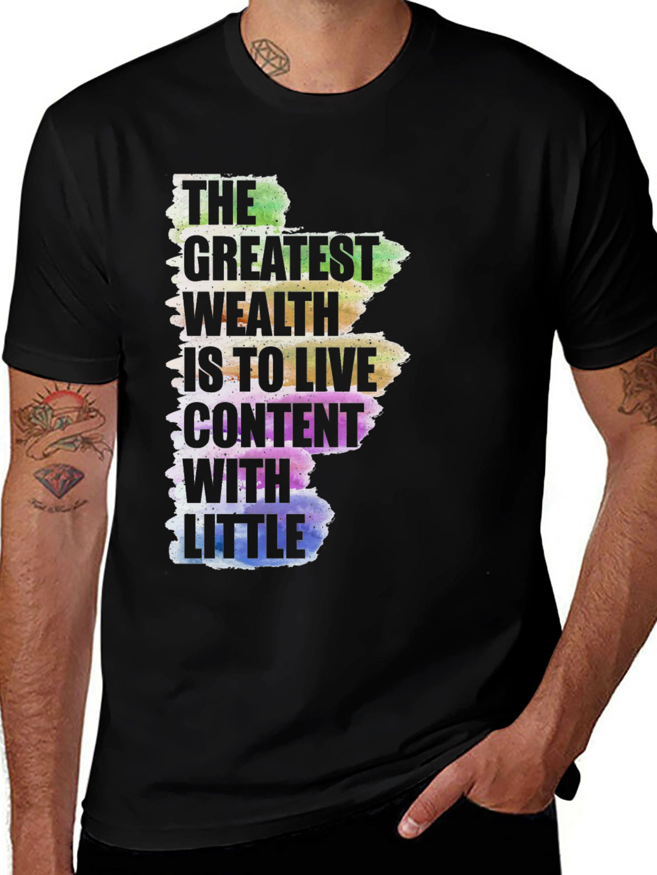Variant 14 of Contentment Tee: The Greatest Wealth T-Shirt