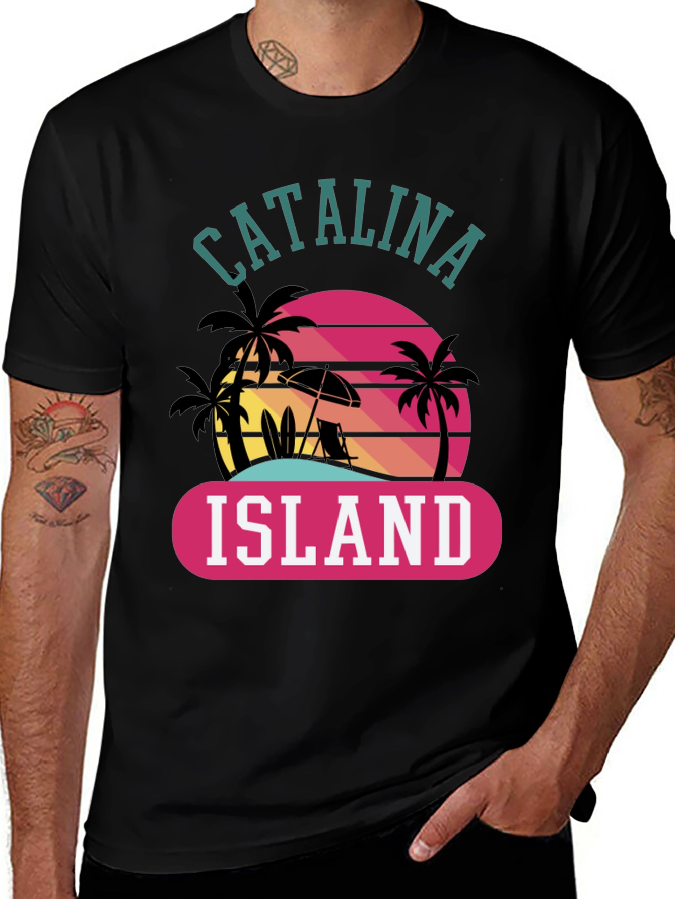 Catalina Island Graphic Tee - Retro Beach Vibes