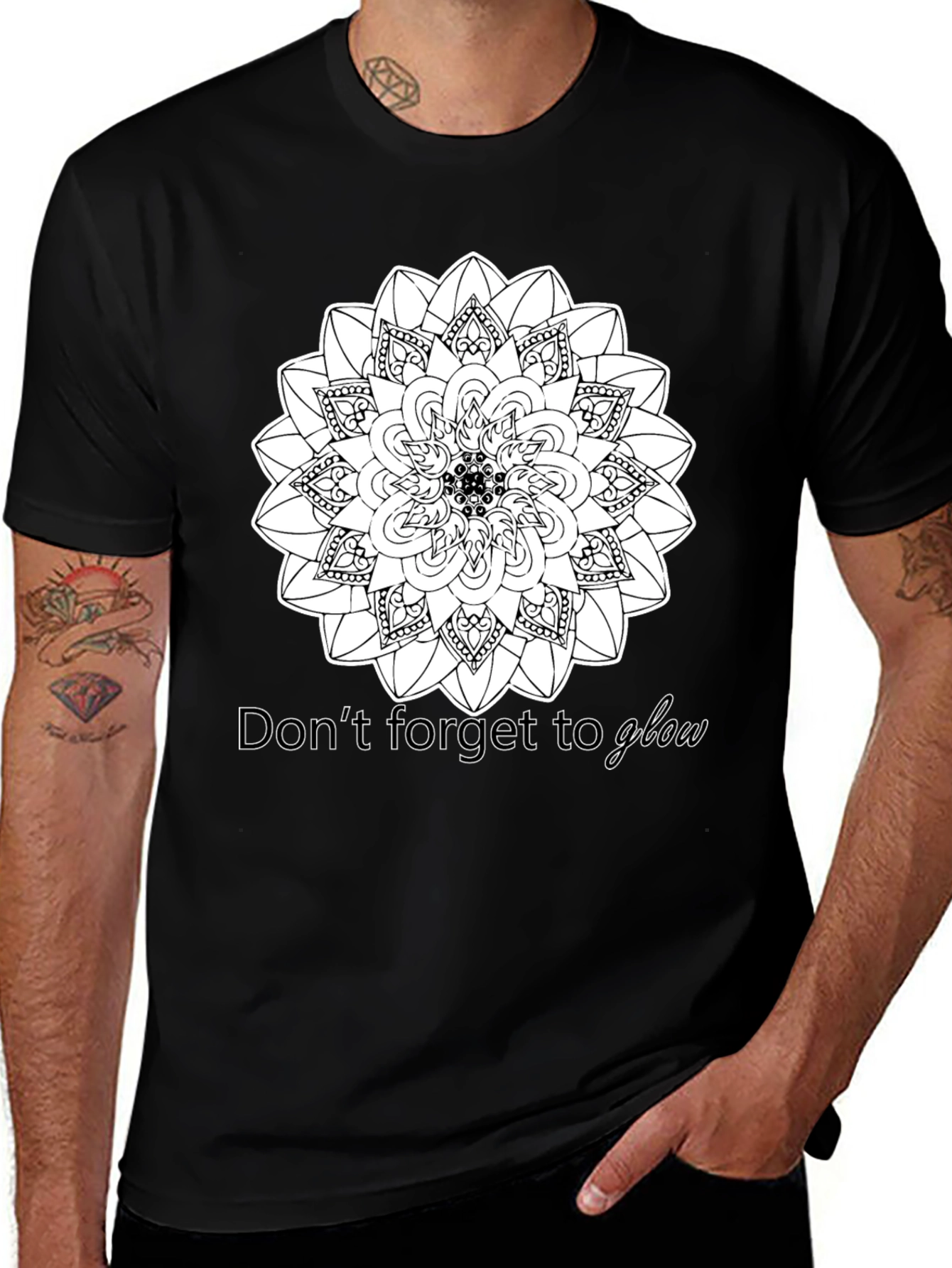 Black Mandala 'Don't Forget to Glow' T-Shirt