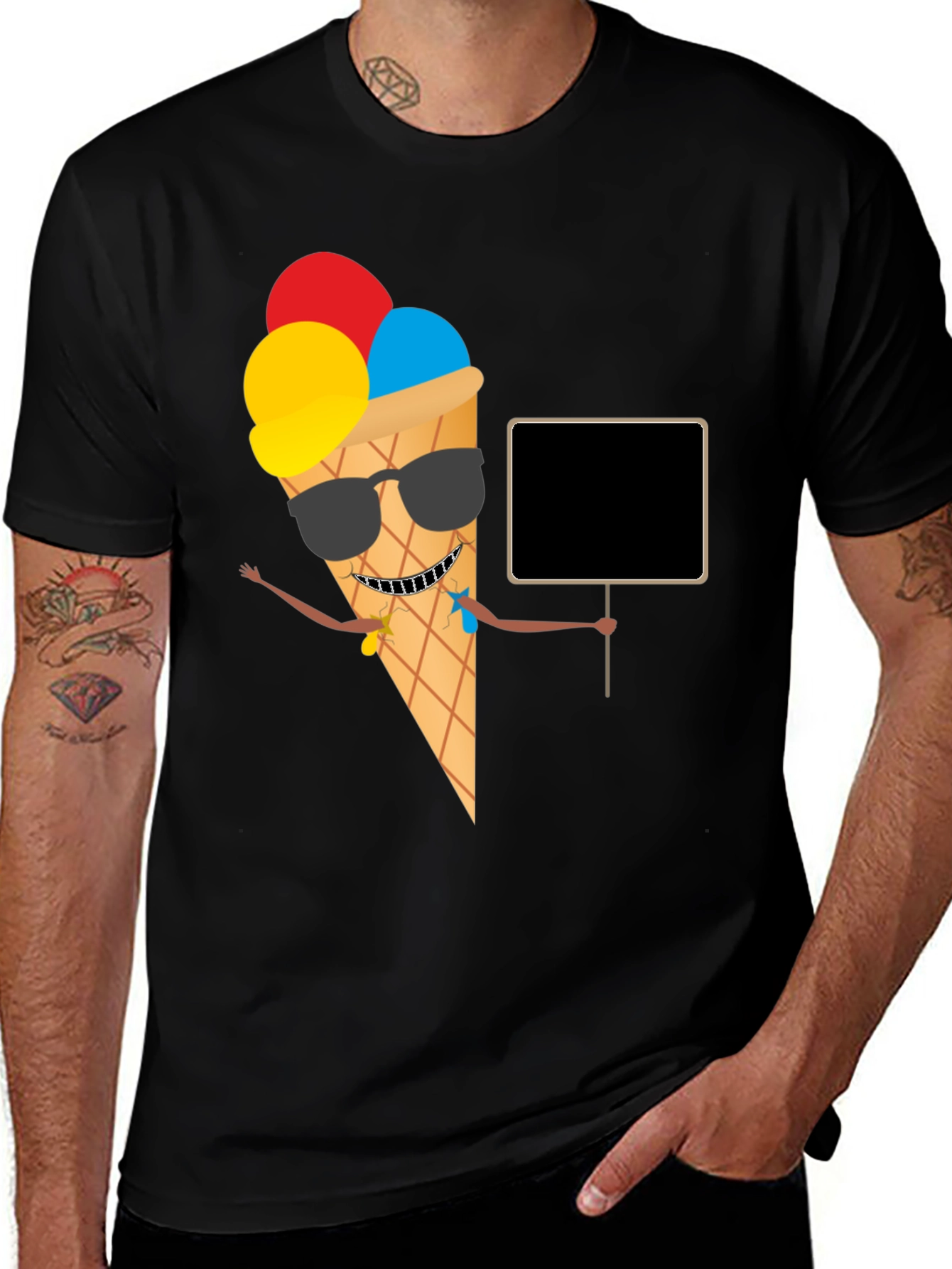 Cool Ice Cream Cone Graphic T-Shirt