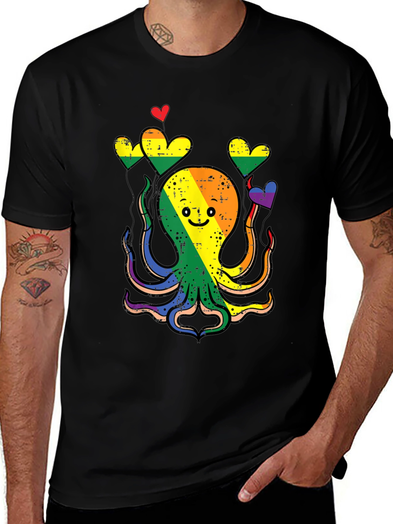 Variant 23 of LGBTQ Octopus Pride T-Shirt - Rainbow Love