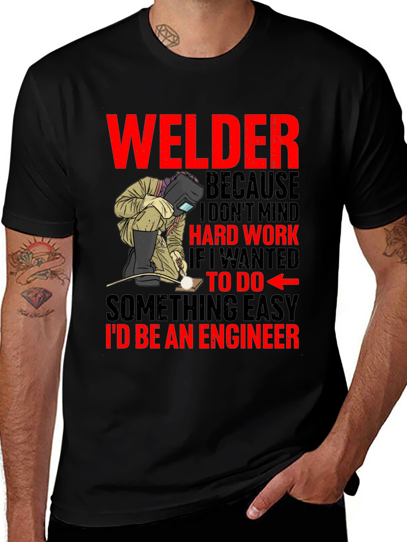 Variant 19 of Welder T-Shirt: Hard Work Pride