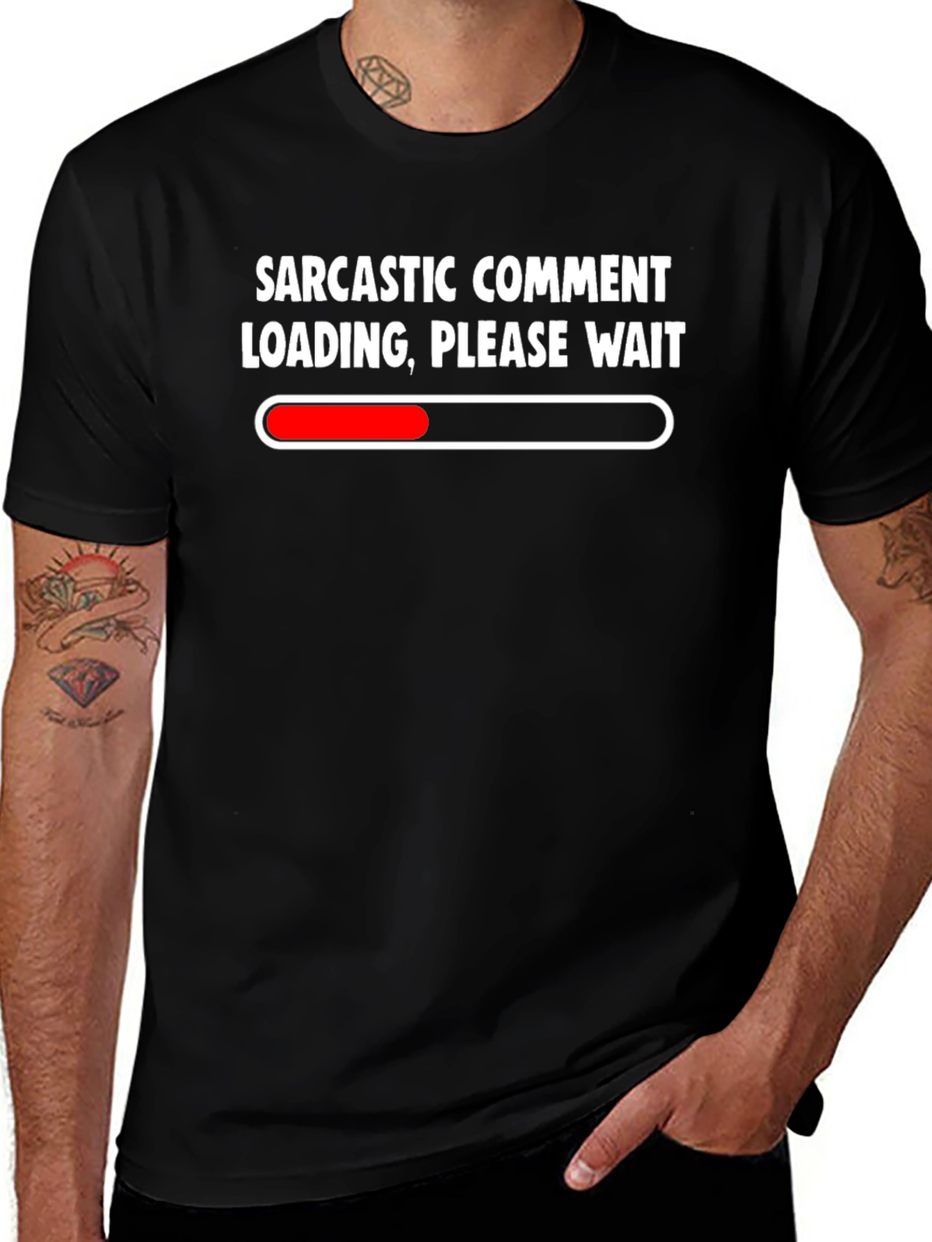 Variant 25 of Sarcastic Comment Loading Black T-Shirt