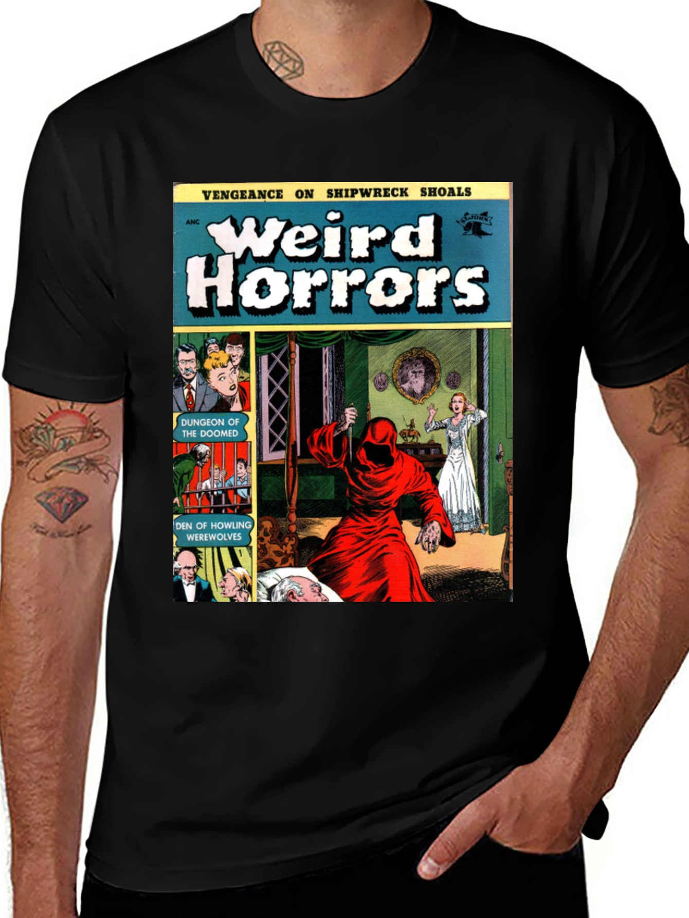 Variant 6 of Weird Horrors Comic Book Cover Graphic T-Shirt