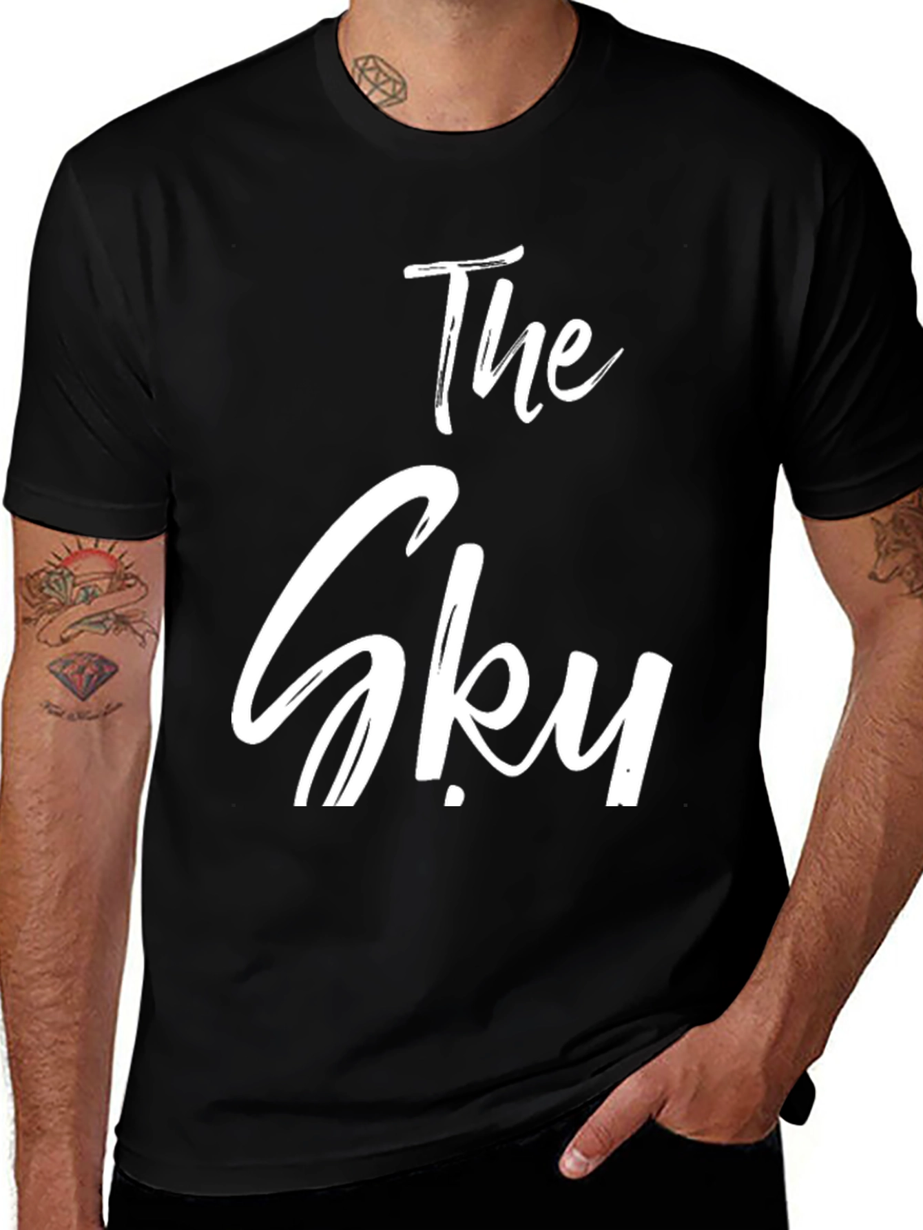 Variant 16 of The Sky Graphic Tee - Black Crew Neck Casual T-Shirt