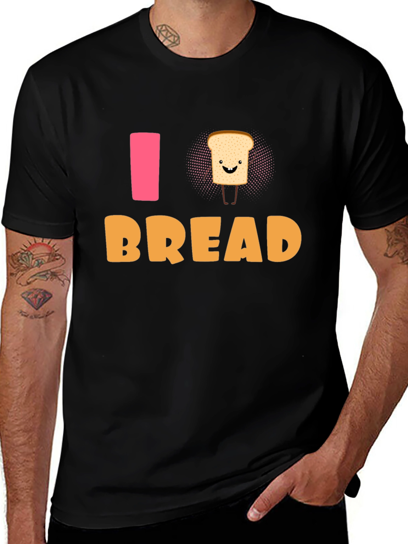 Variant 9 of I Love Bread T-Shirt - Funny Foodie Tee