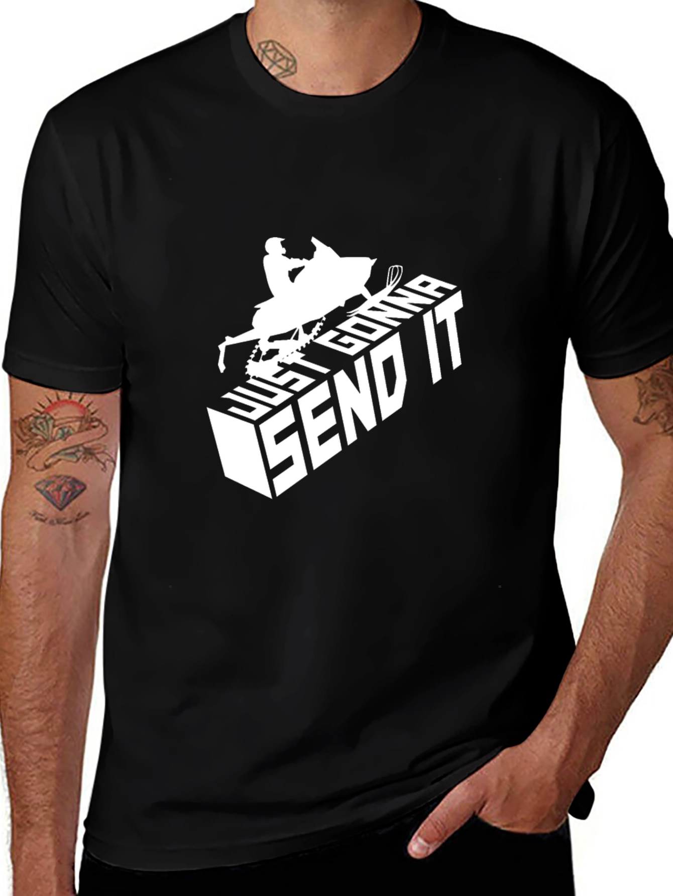 Variant 28 of Just Gonna Send It T-Shirt Snowmobile Rider Tee